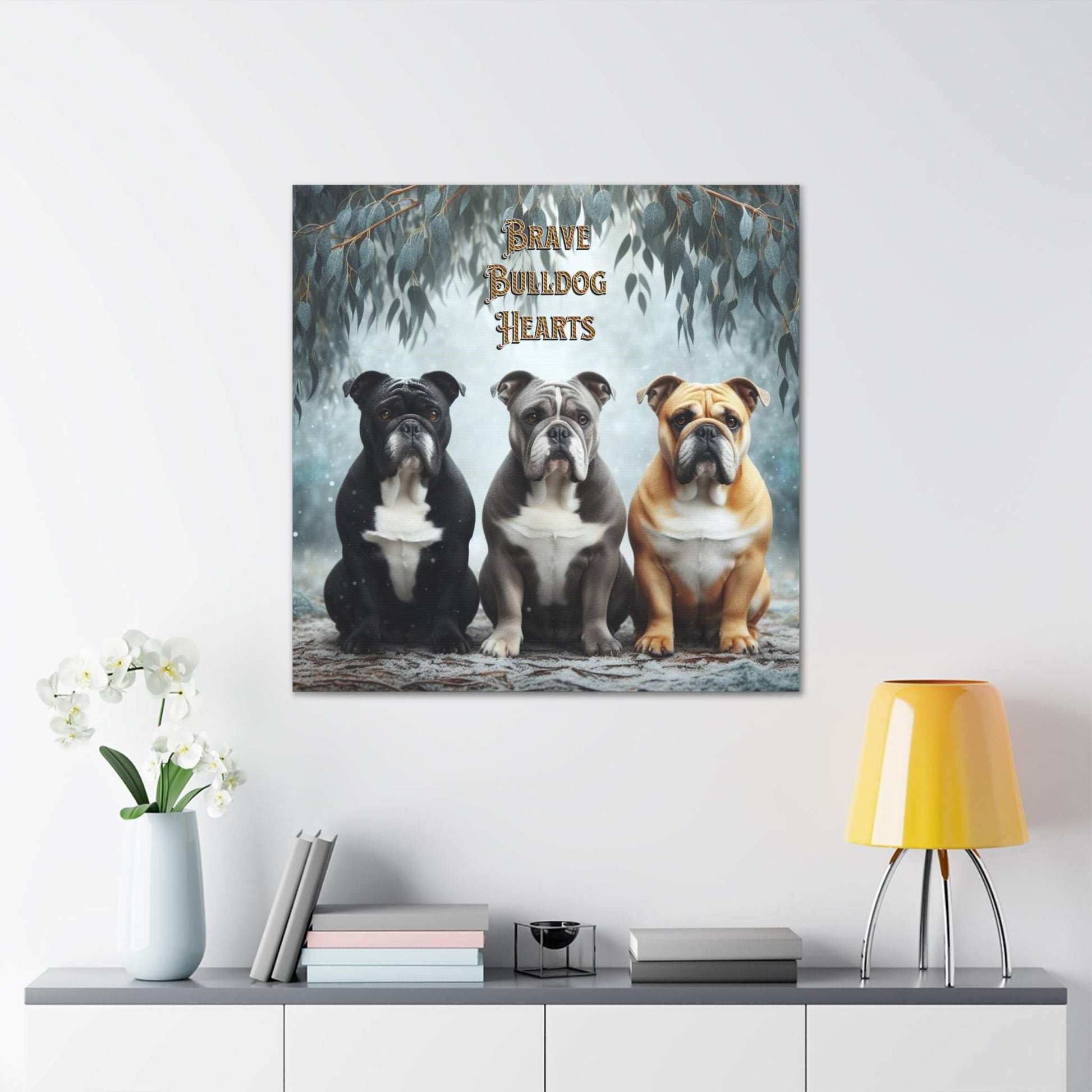 bulldog wall art, bulldog canvas art, bulldog artwork