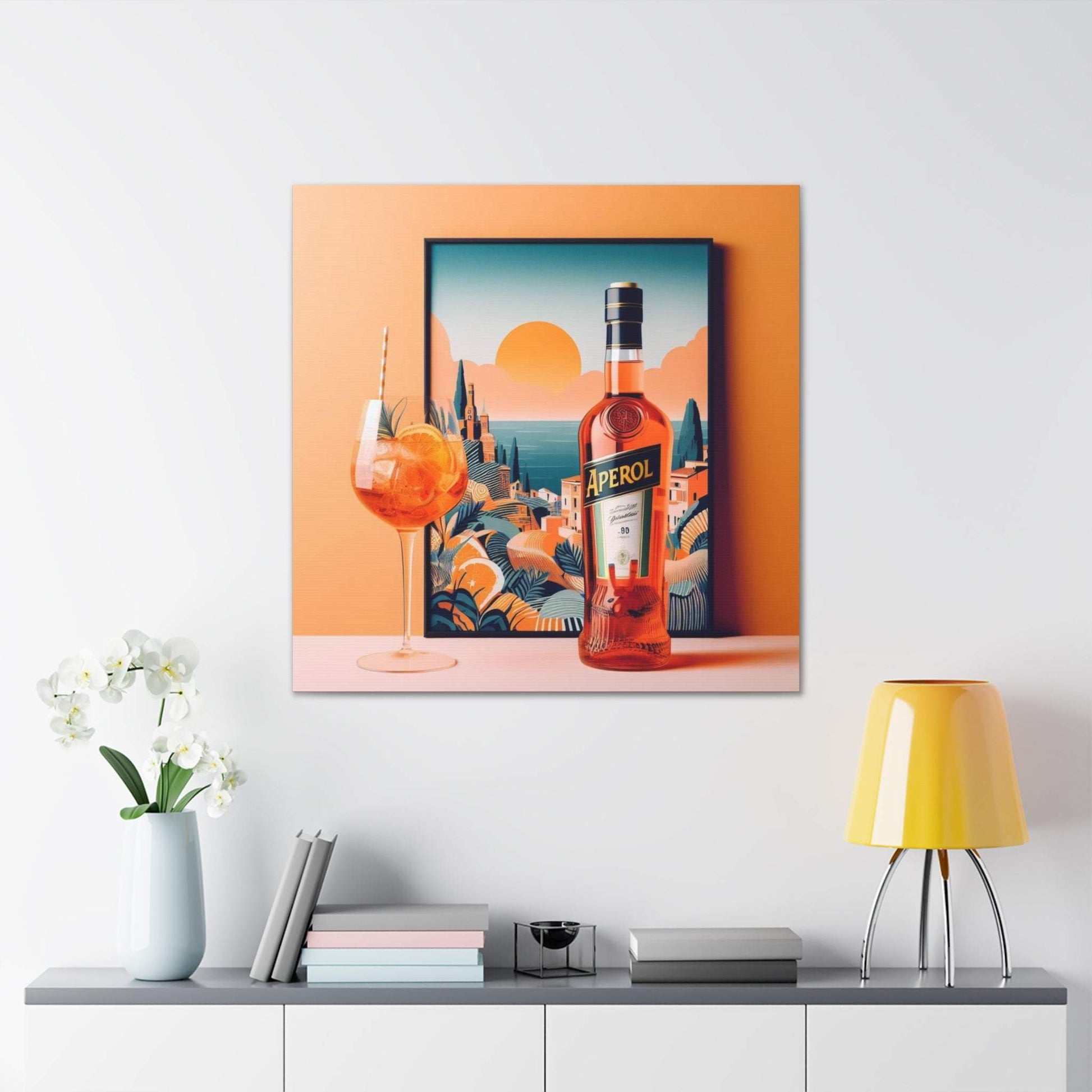 aperol spritz poster, cocktail poster, bar cart decor