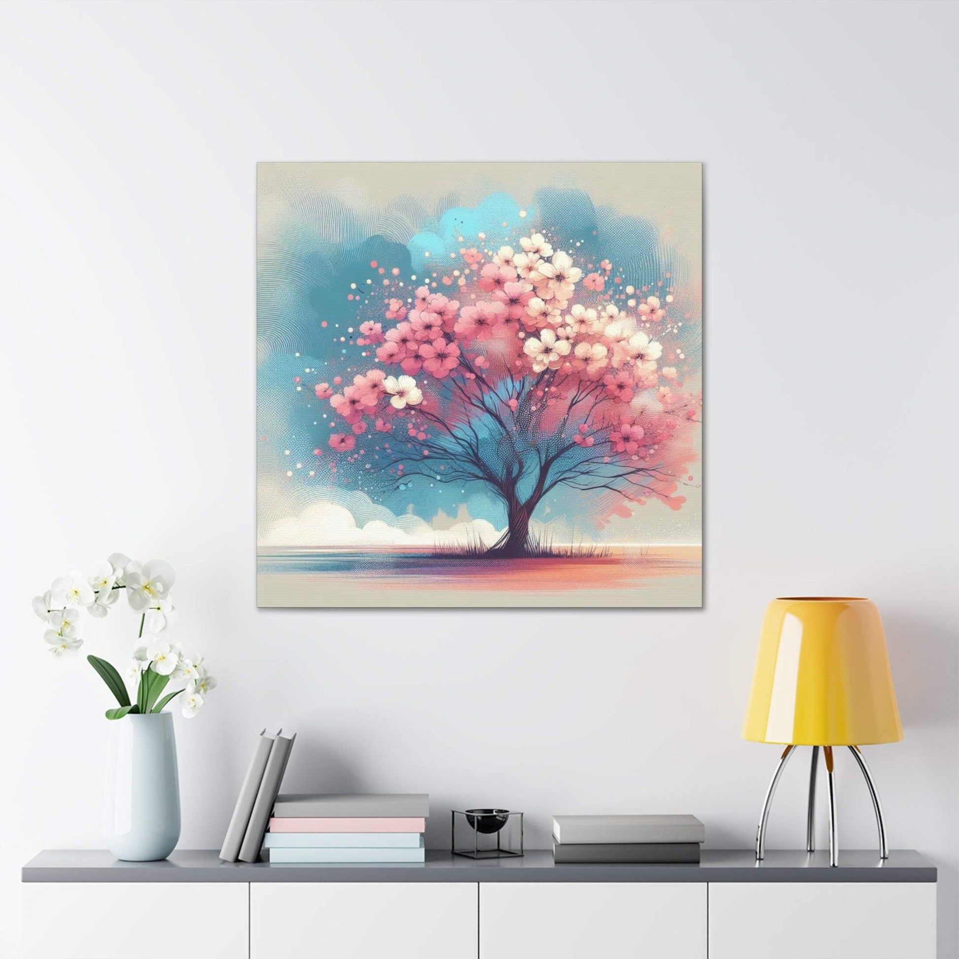 blossom artwork, cherry blossom wall art, blossom canvas