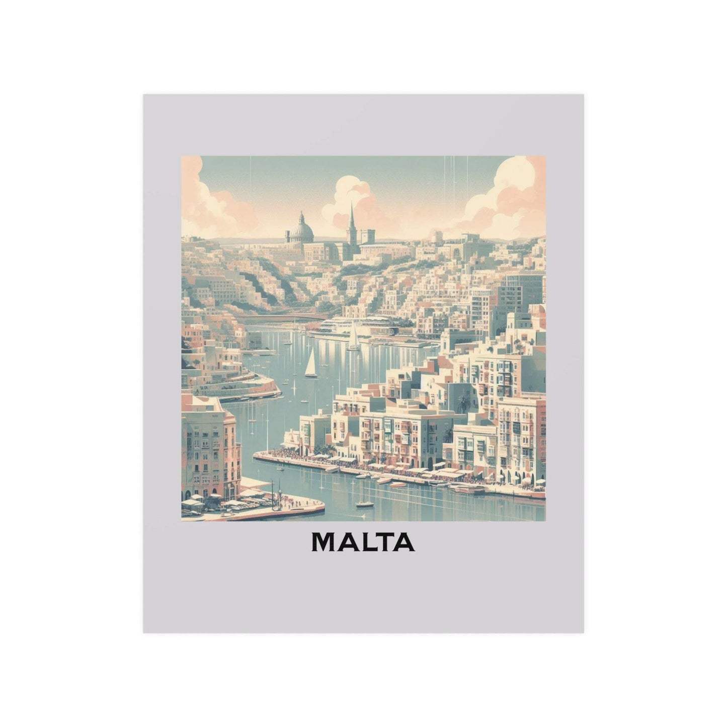 retro travel poster, malta poster, art deco travel poster