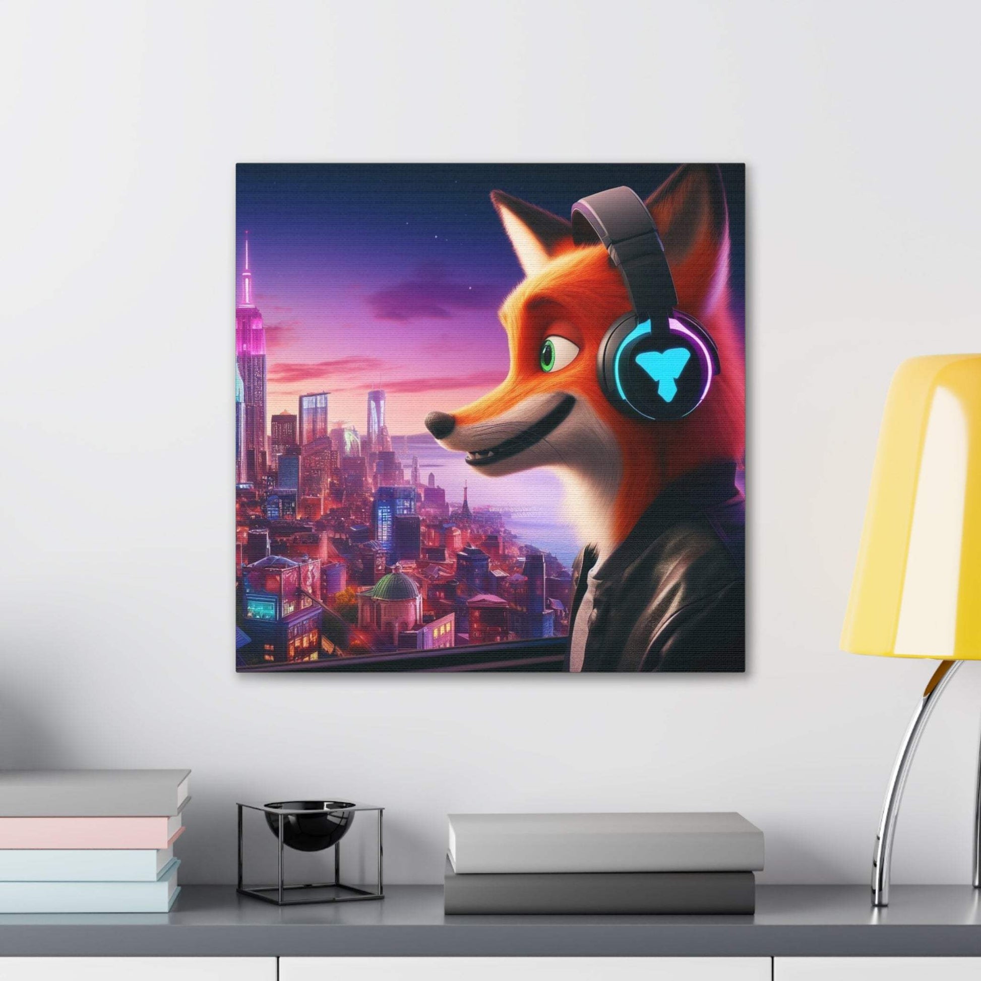 fox artwork, gaming wall art, fox canvas art