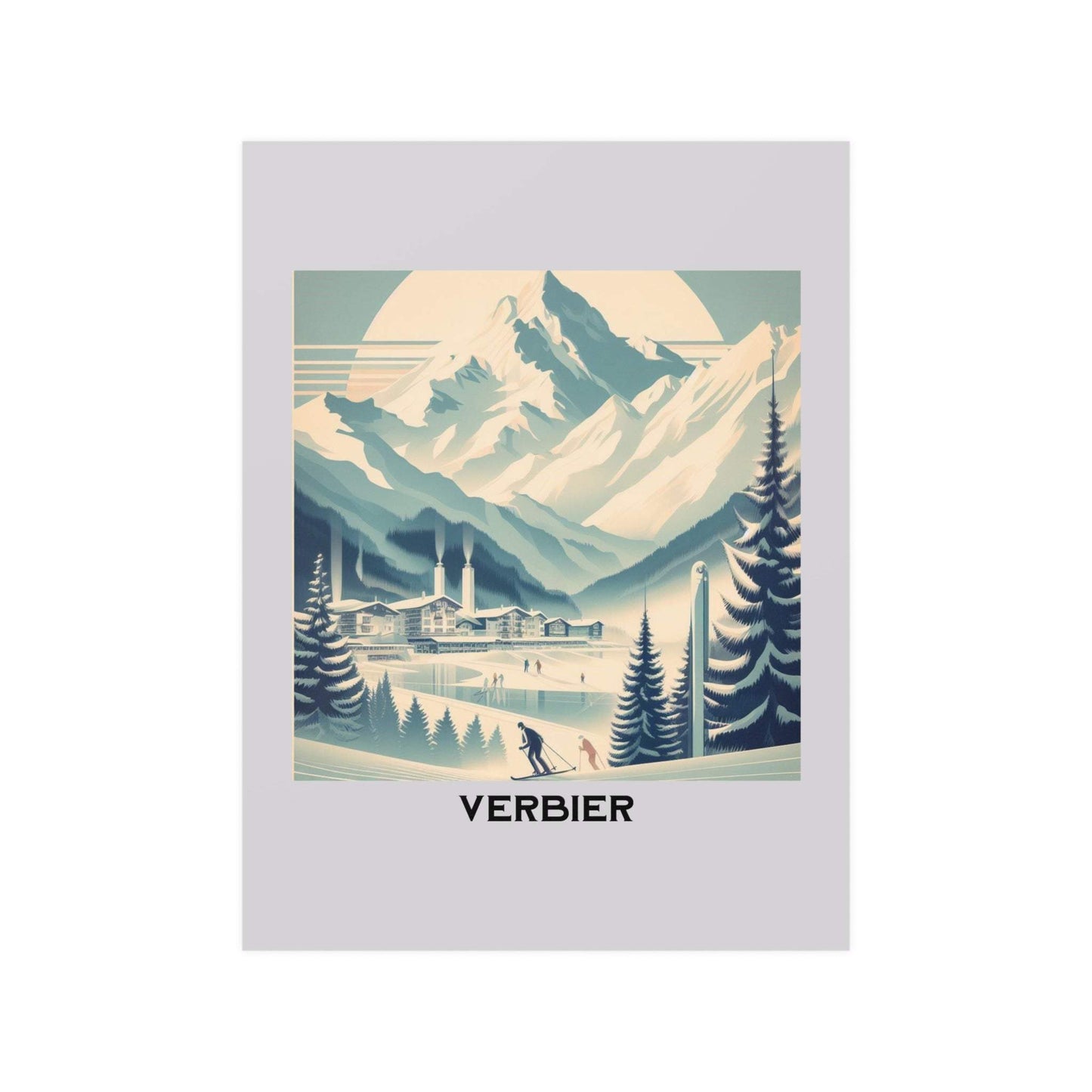 vintage travel poster, verbier poster