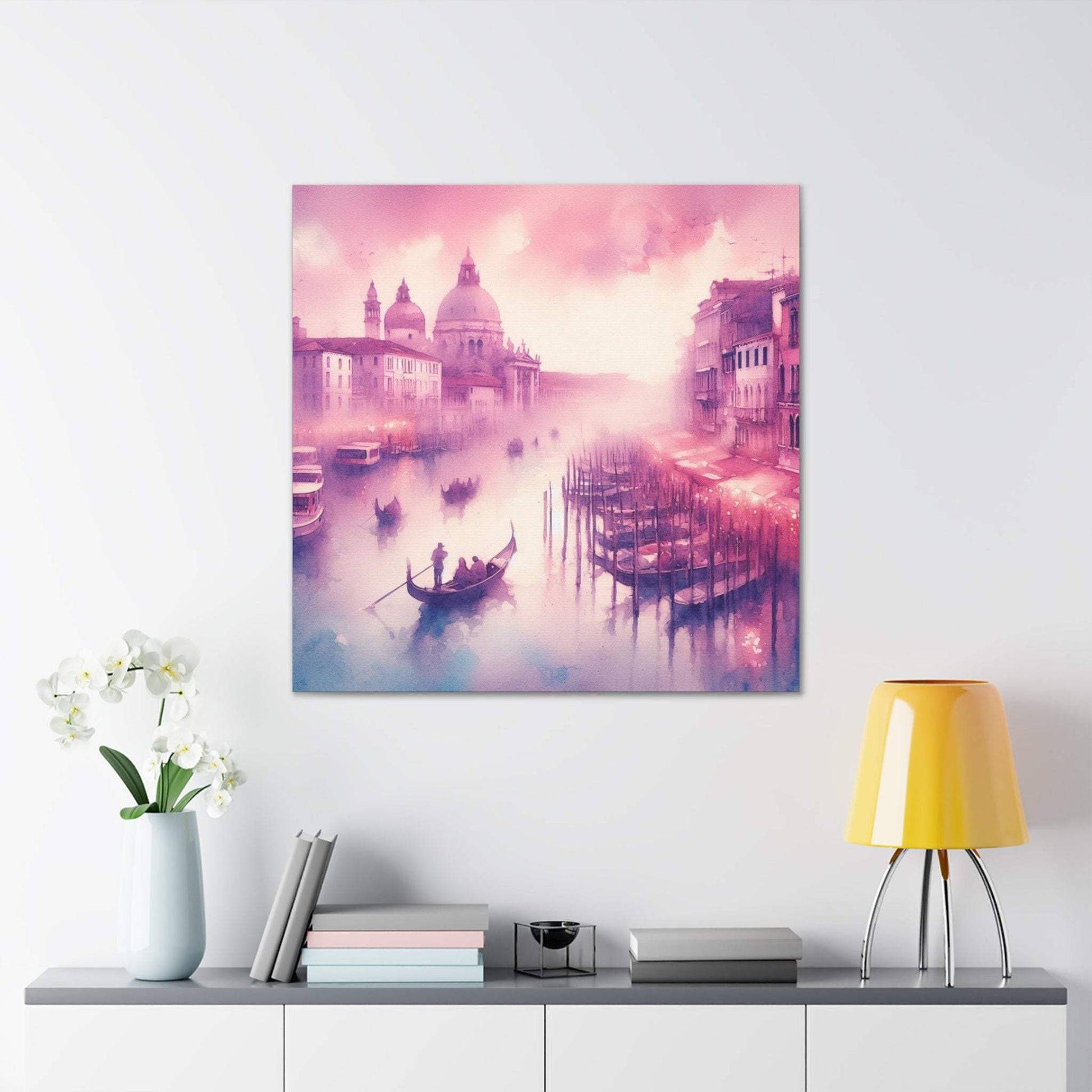 blush pink wall art, venice artwork, venice wall art canvas