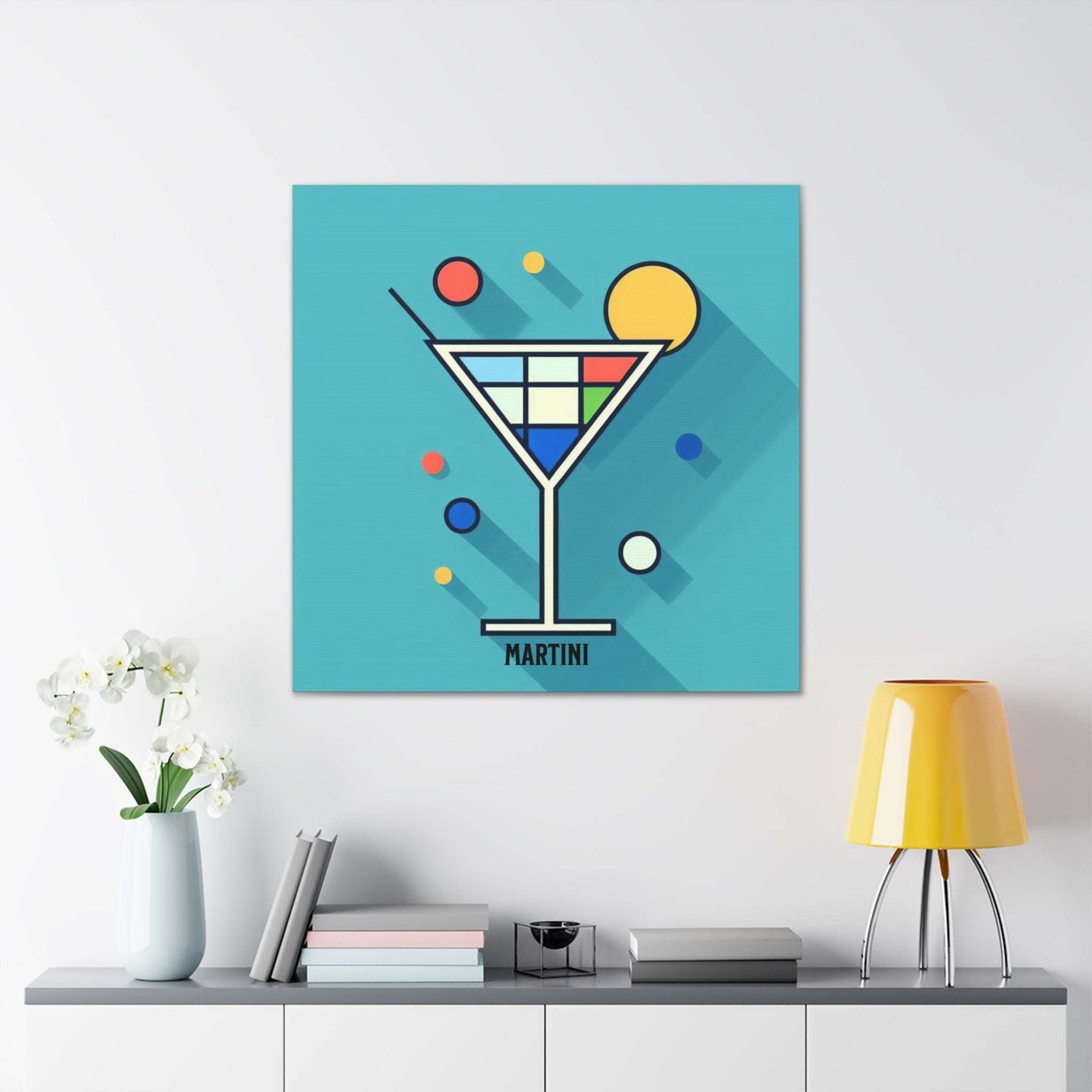 cocktail poster, bar cart decor