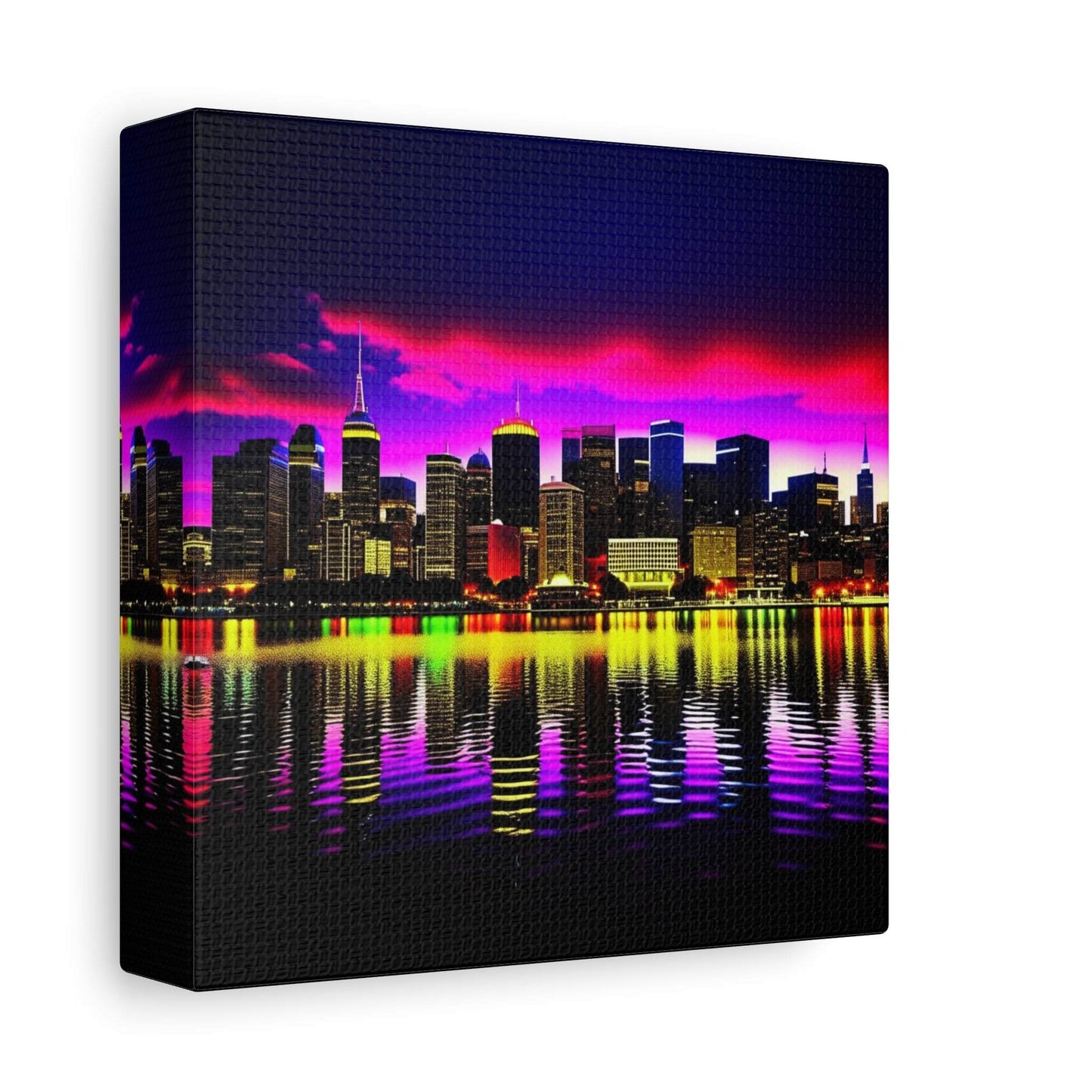 city skyline wall art, cityscape, colorful city print