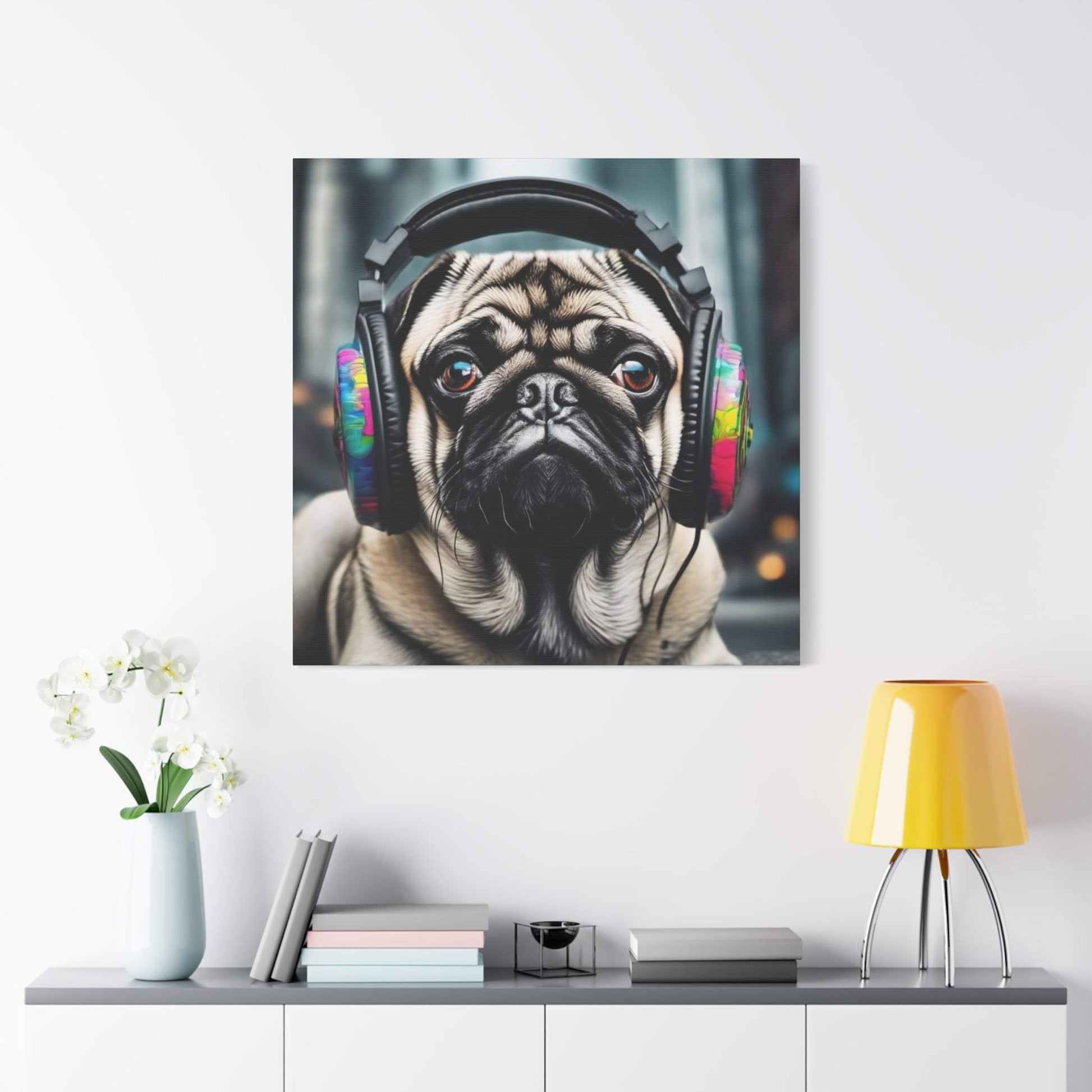 pug artwork, pug wall art, gaming wall art