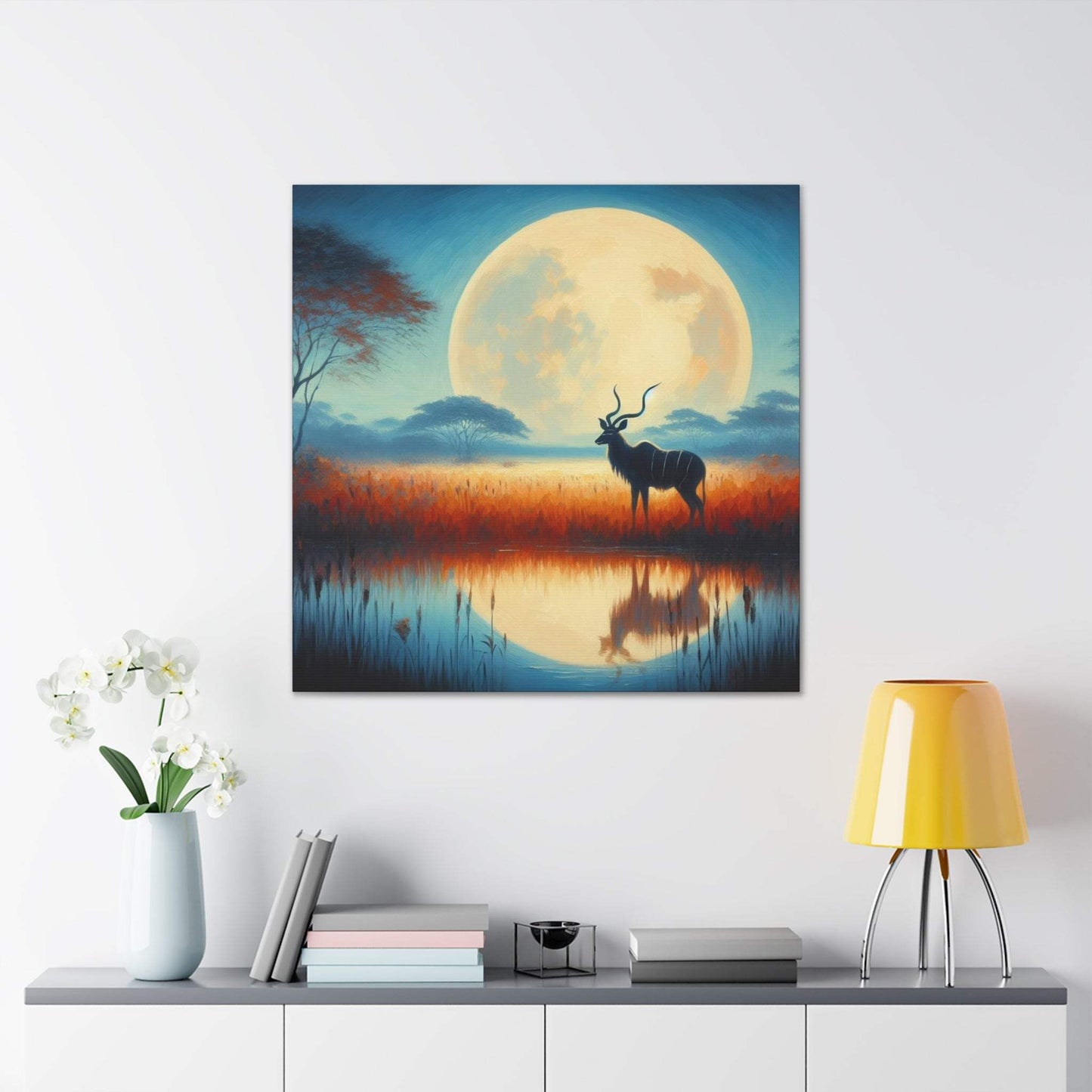 deer canvas, kudu artwork, wildlife canvas