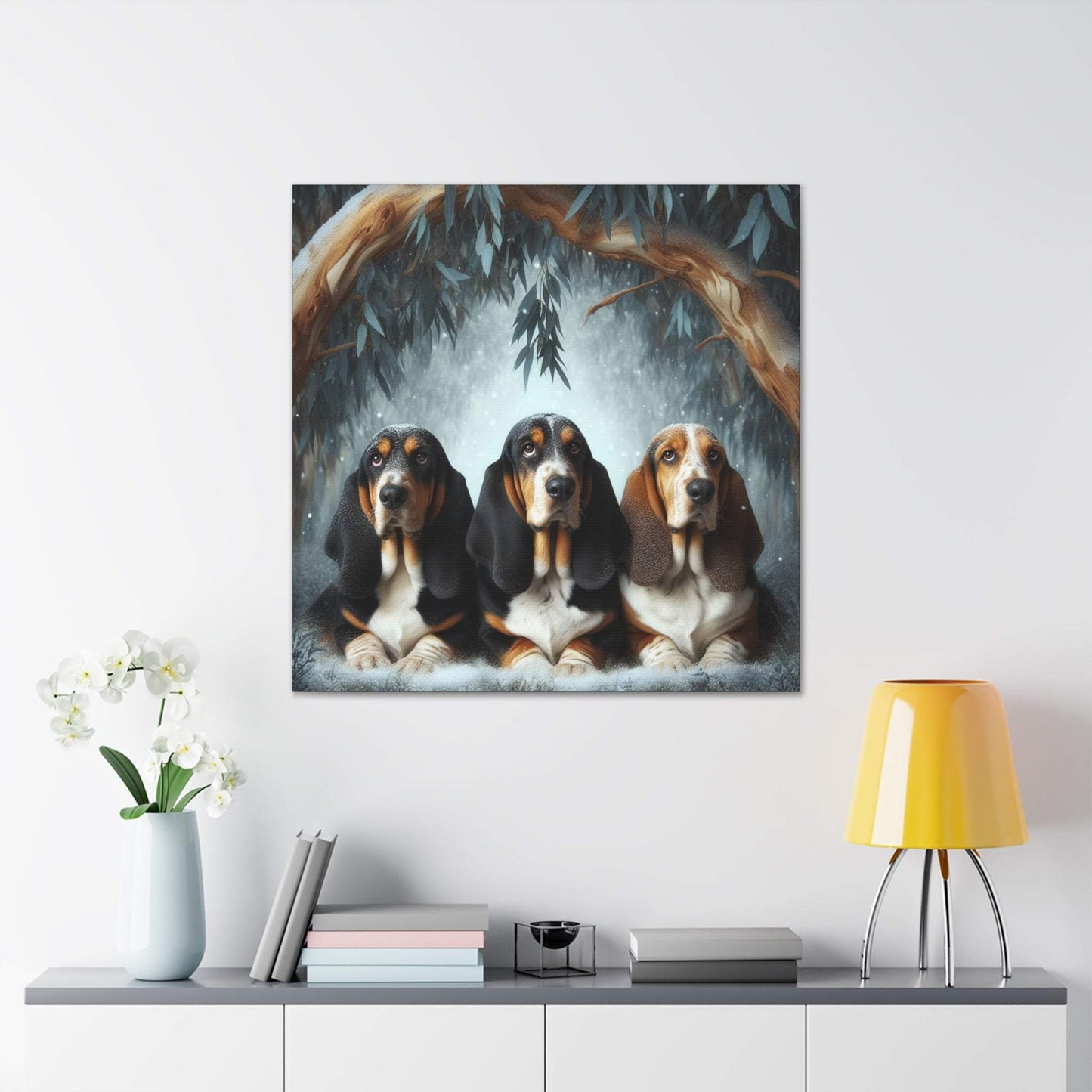 basset hound art, basset hound artwork