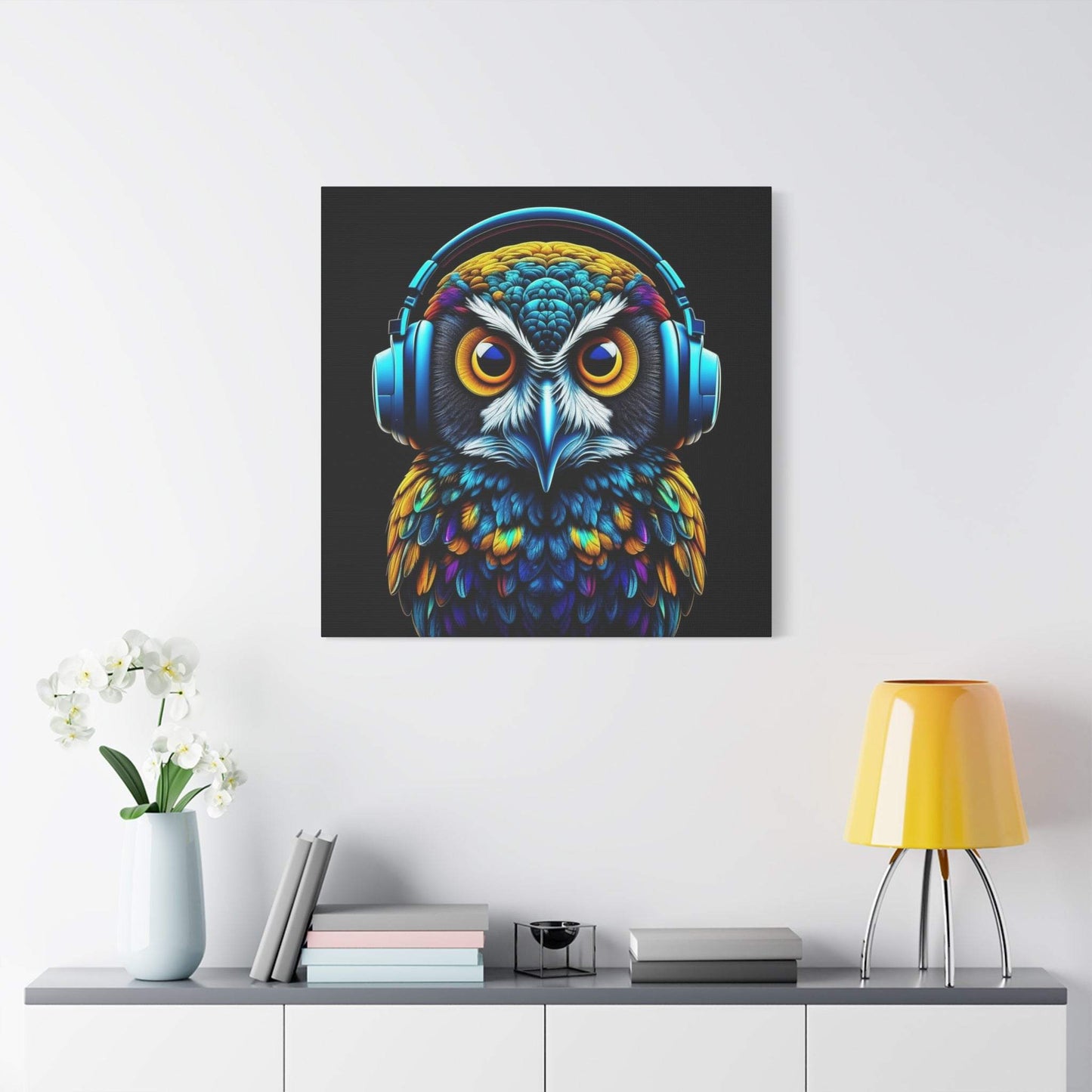 owl canvas wall art, abstract owl canvas, gaming wall art