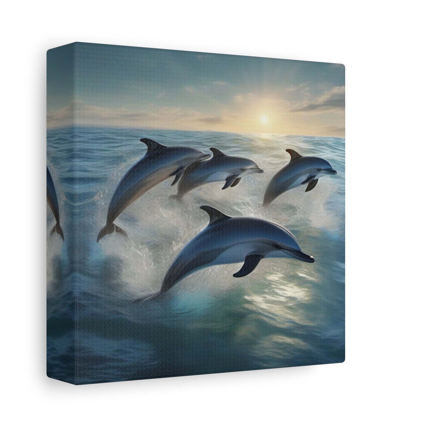 coastal artwork, ocean canvas wall art, beach canvas art, dolphin wall art