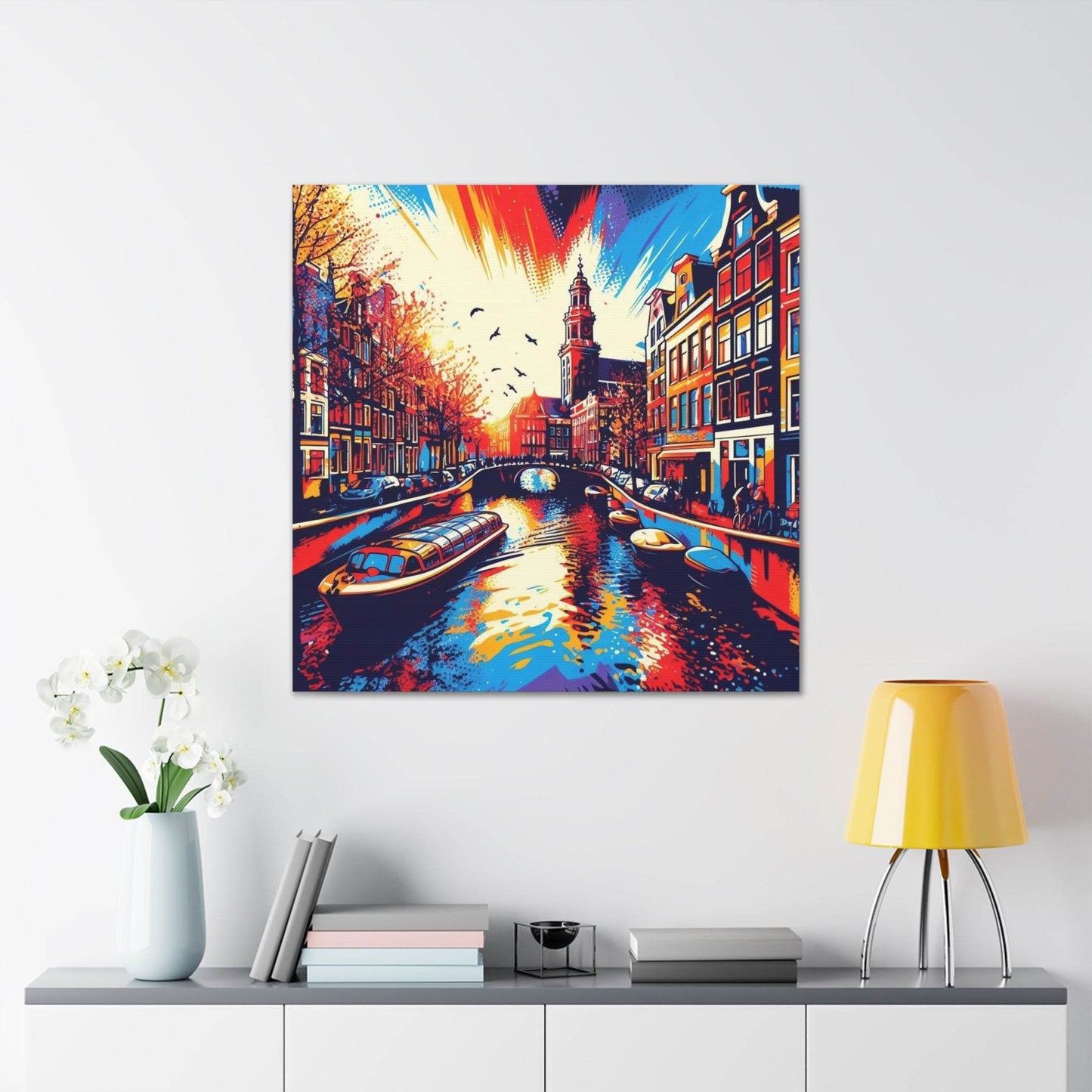 amsterdam wall art, amsterdam painting, amsterdam poster