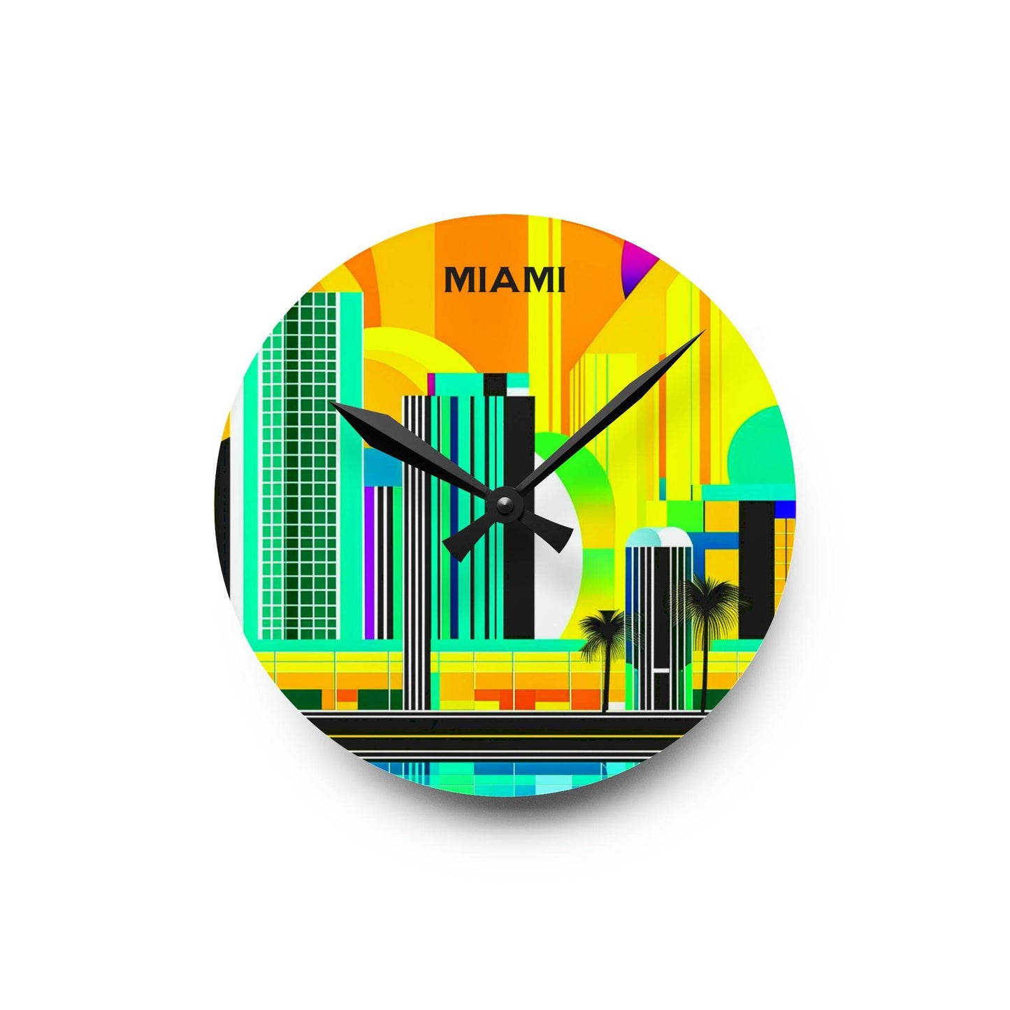 unique wall clock, miami clock