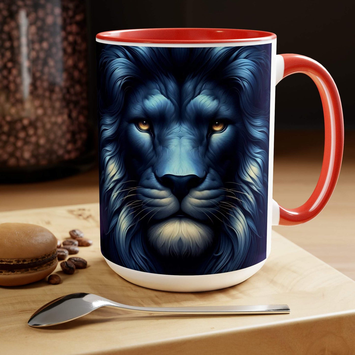 lion mug, lion coffee mug, animal coffee mug