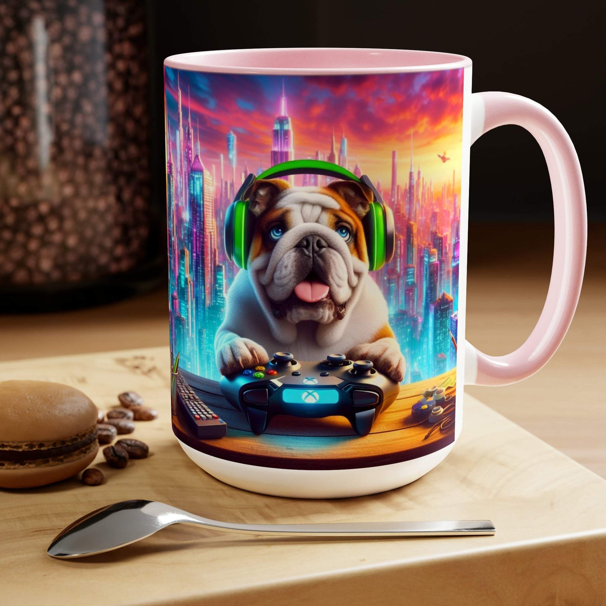 bulldog mug, gaming mug