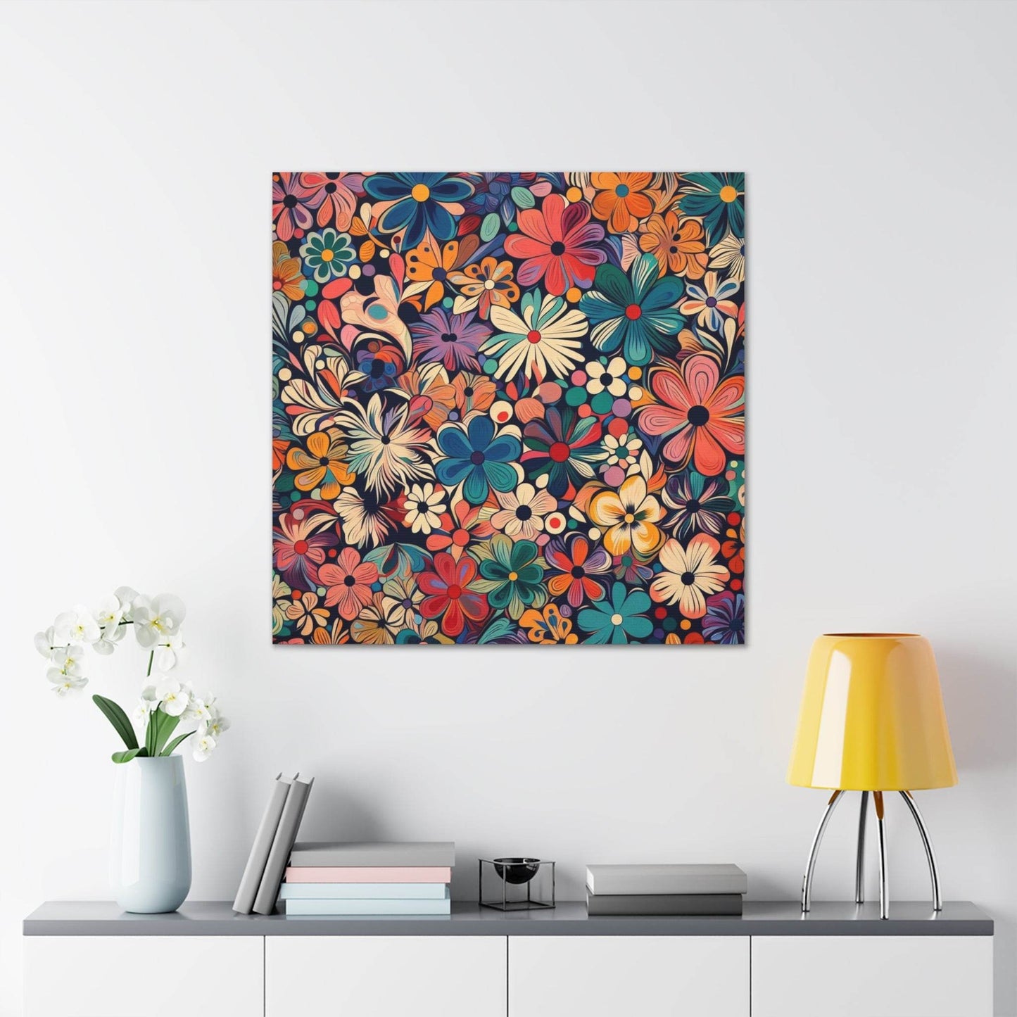 floral canvas wall art, abstract floral canvas