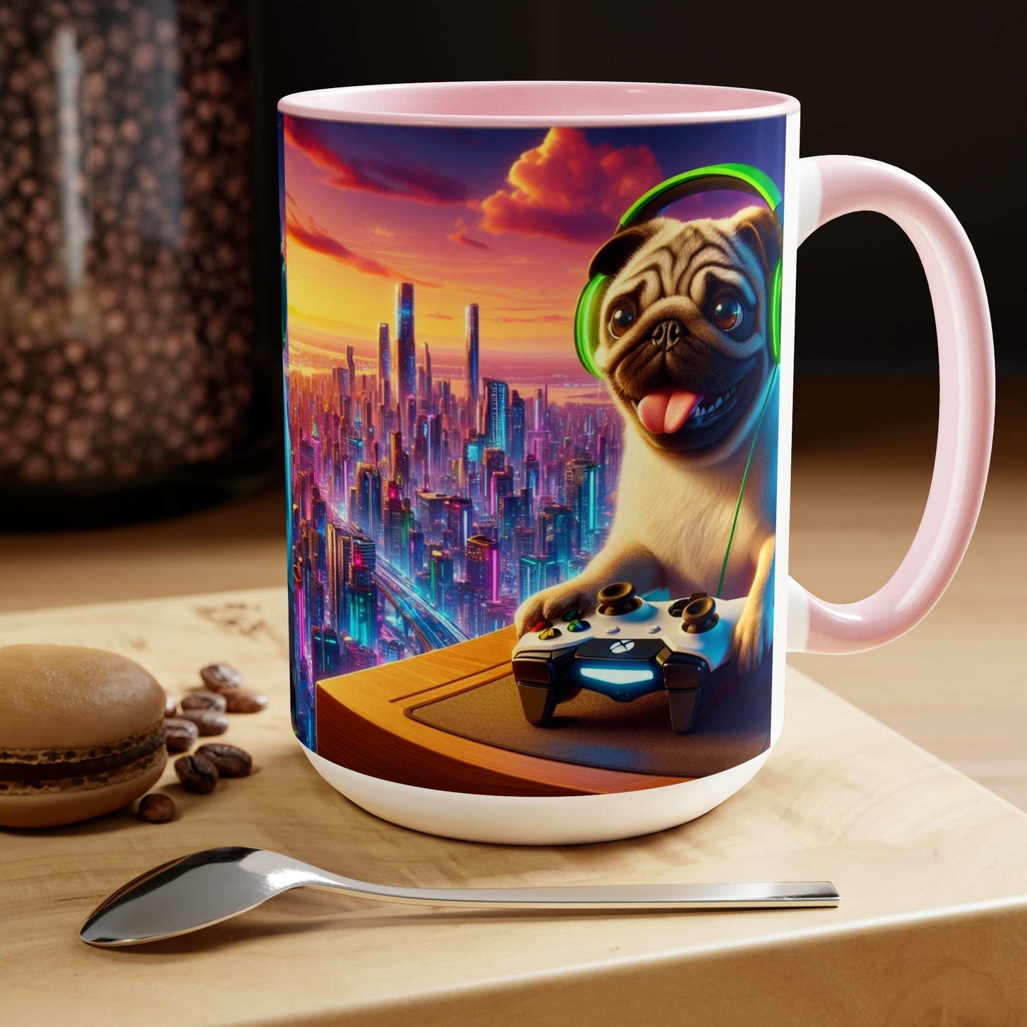 pug mug, gaming mug