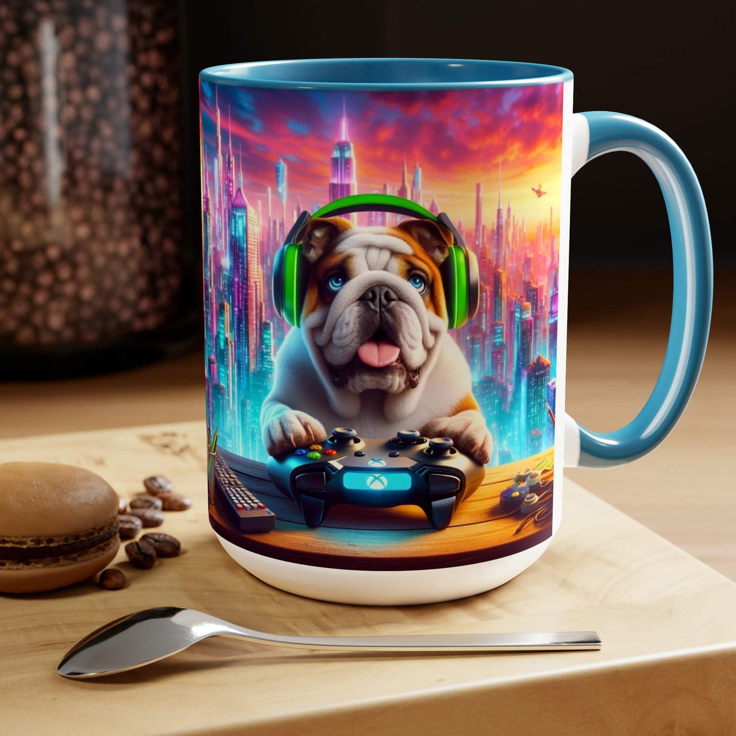 bulldog mug, gaming mug