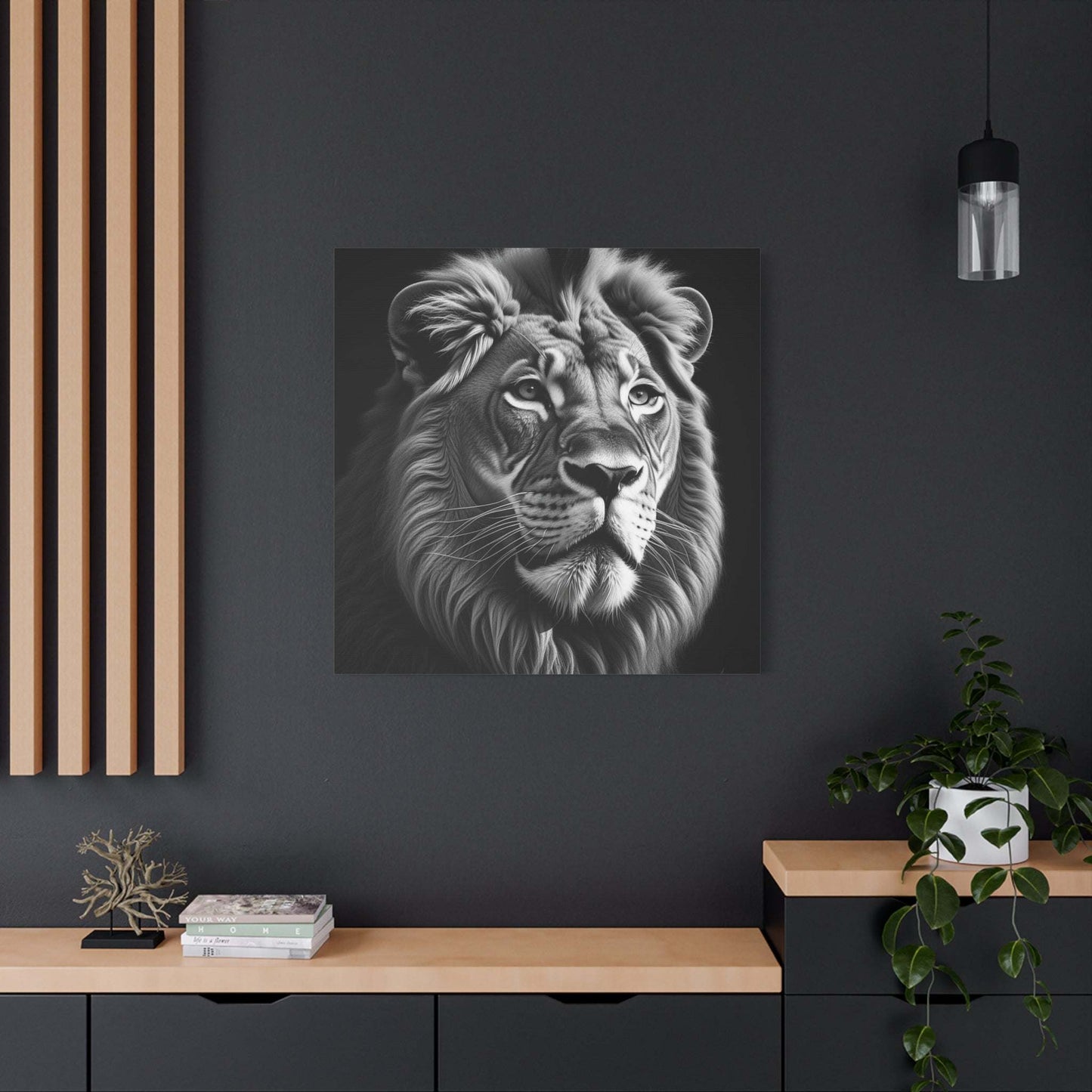 lion wall art, lion canvas, abstract lion art