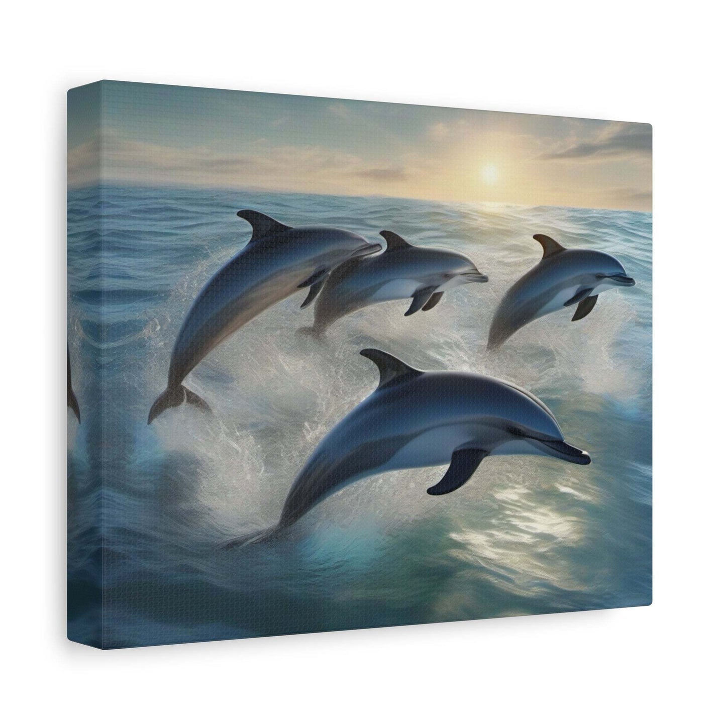 coastal artwork, ocean canvas wall art, beach canvas art, dolphin wall art