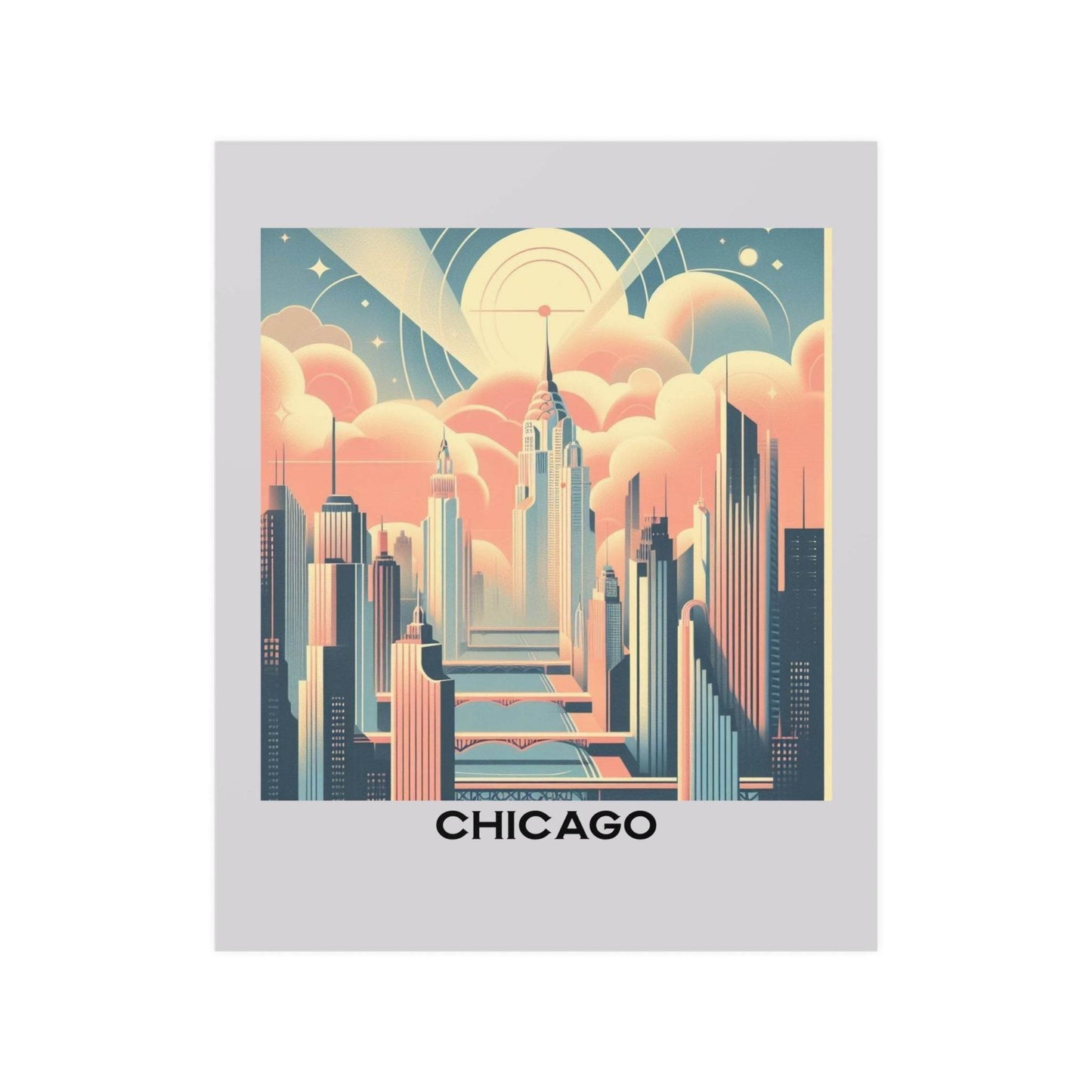 vintage travel poster, chicago poster