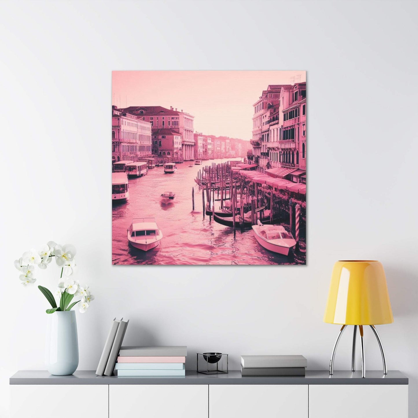 blush pink wall art, venice artwork, venice wall art canvas