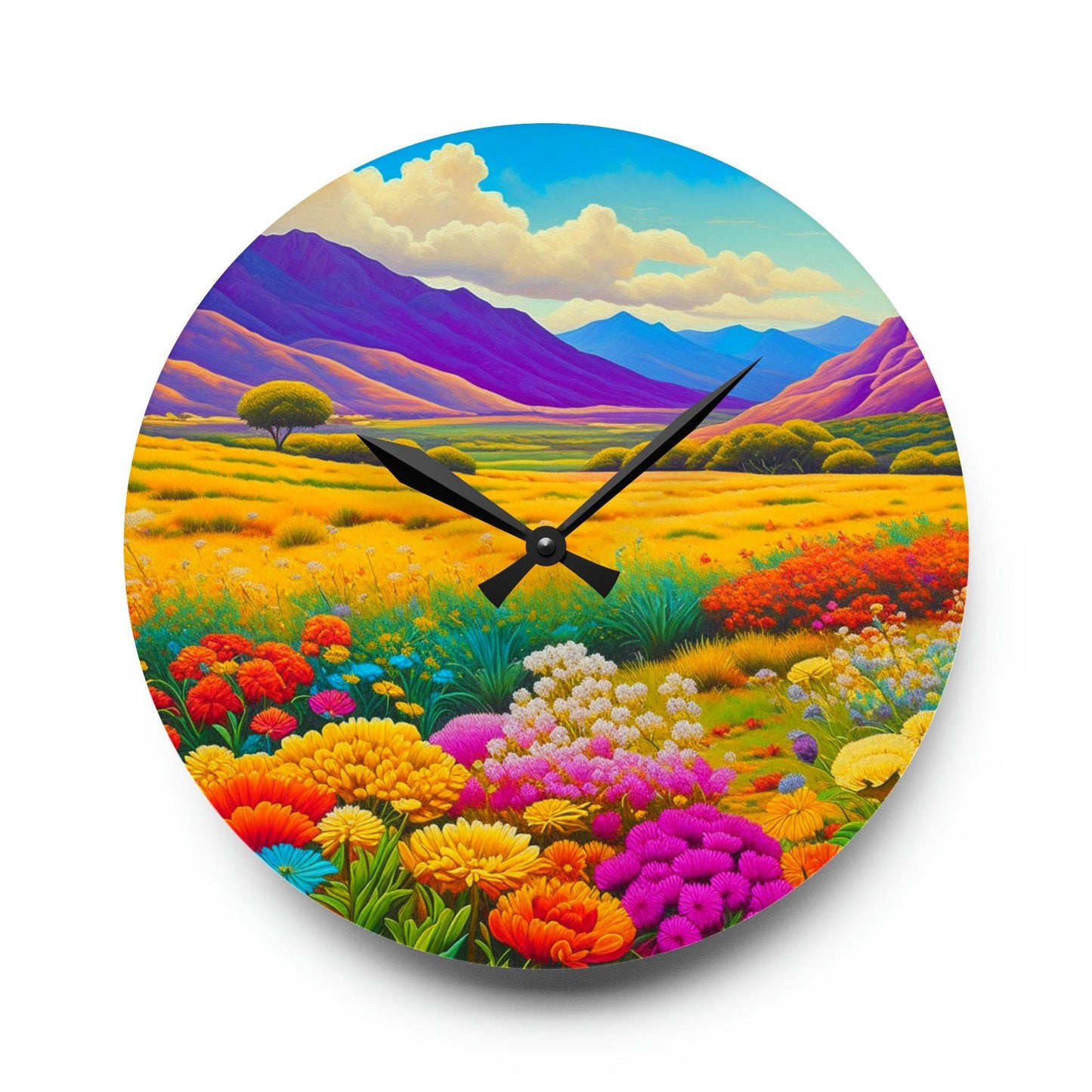 floral wall clock, unique wall clock