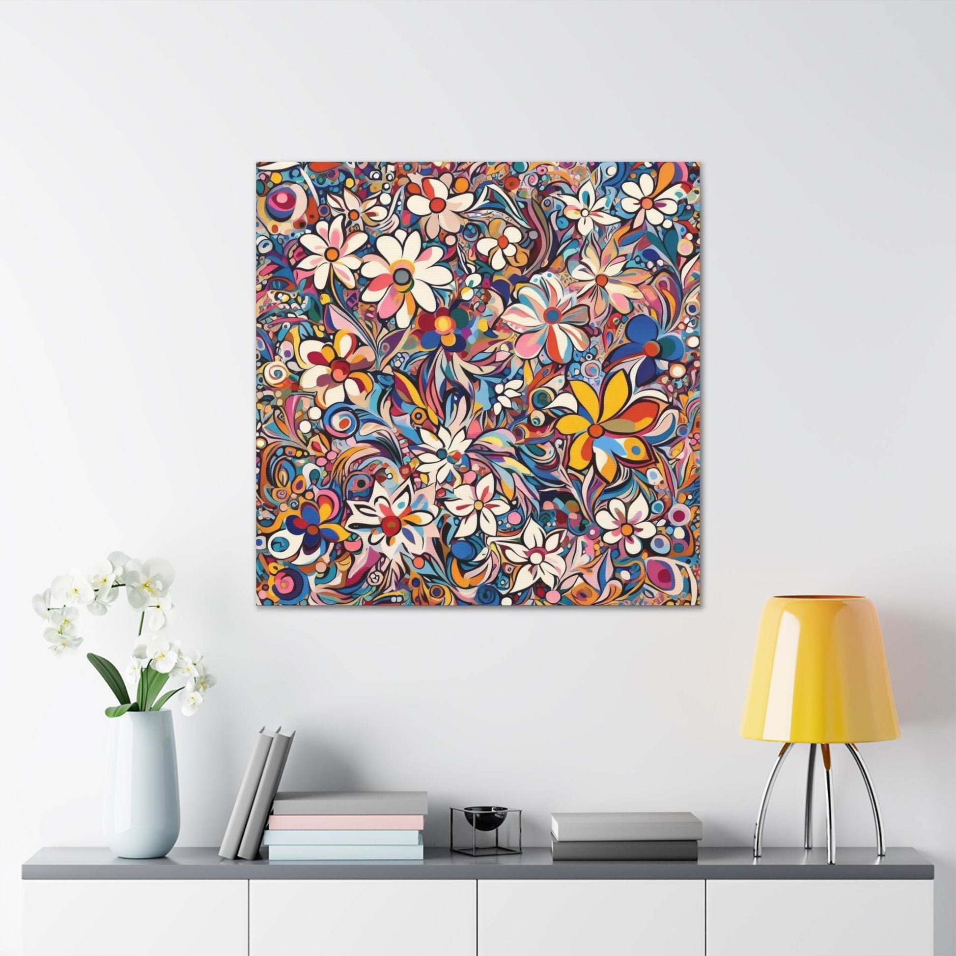 floral canvas wall art, abstract floral canvas