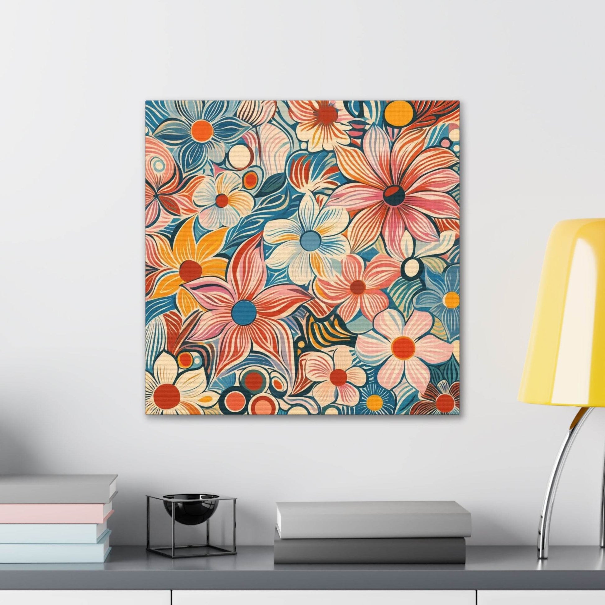 floral canvas wall art, abstract floral canvas