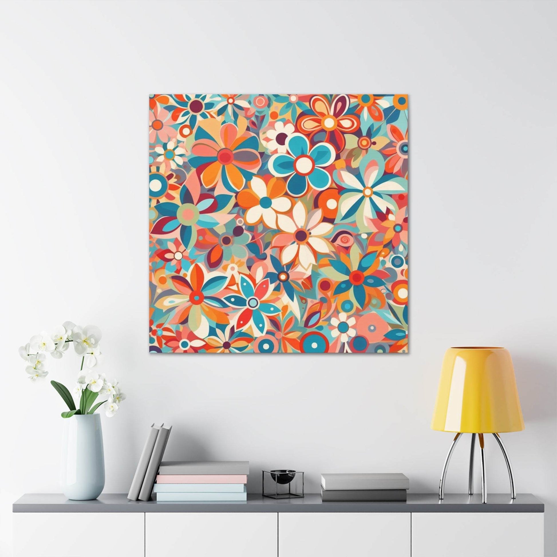 floral canvas wall art, abstract floral canvas