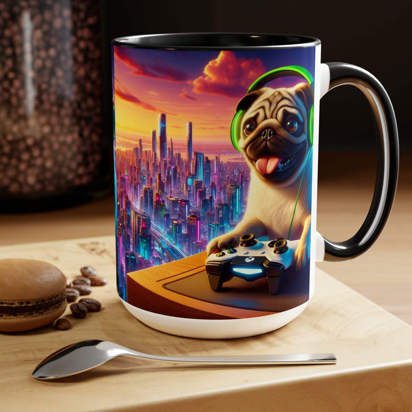 pug mug, gaming mug