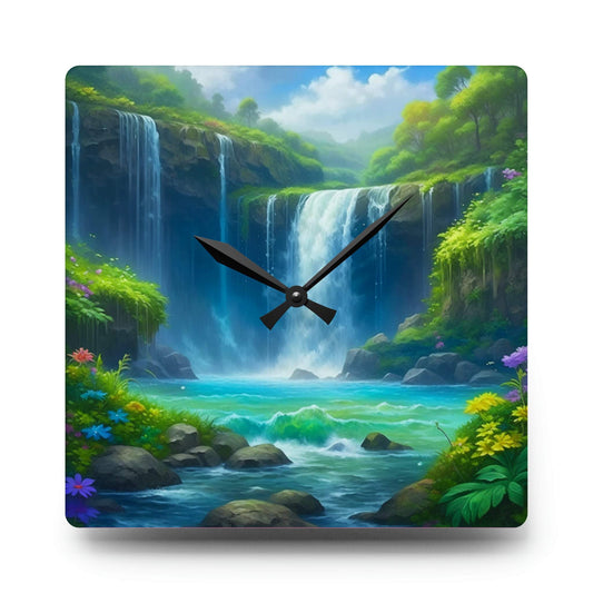 unique wall clock, waterfall decor