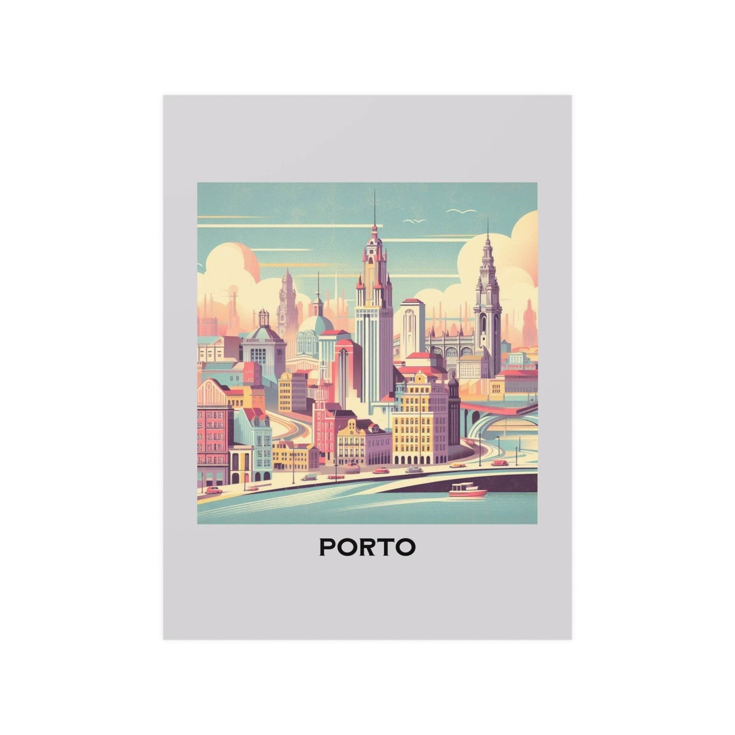 porto poster, retro travel poster, portugal poster