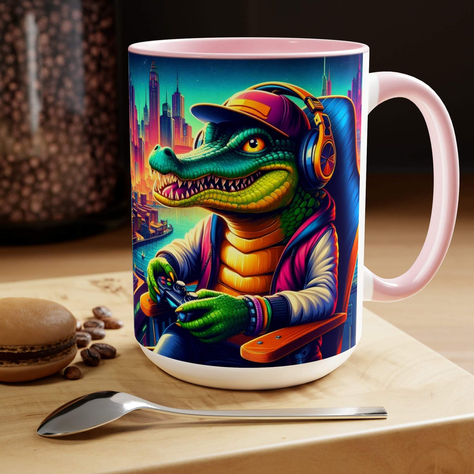 gaming mug, crocodile mug