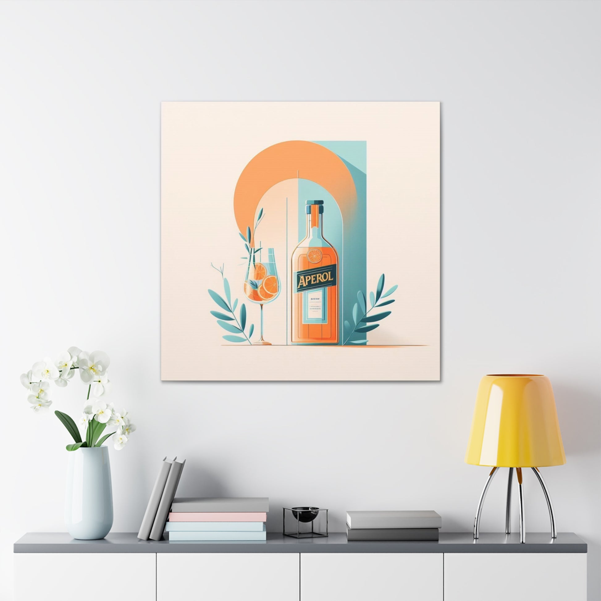 aperol spritz poster, cocktail poster, bar cart decor