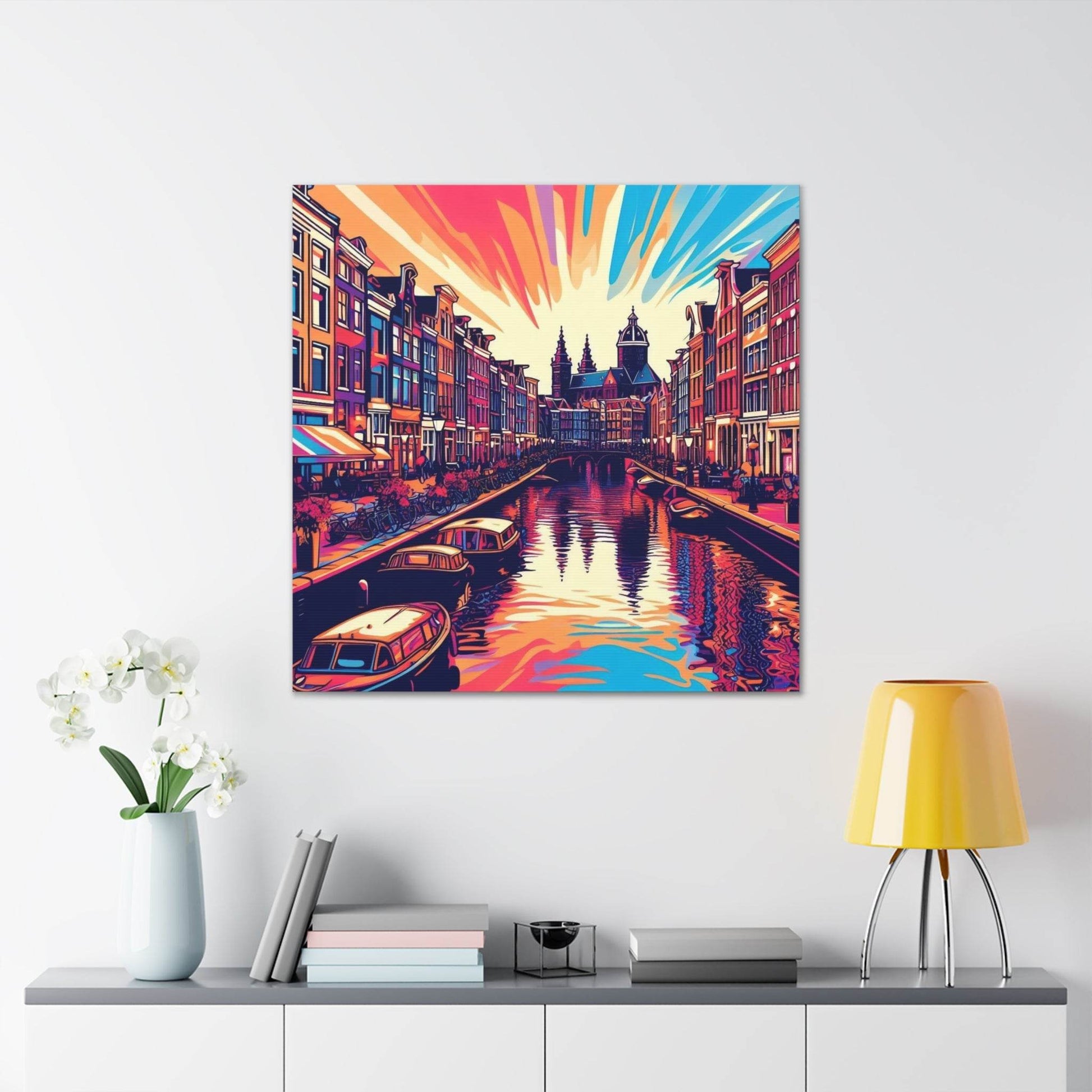 amsterdam wall art, amsterdam painting, amsterdam poster