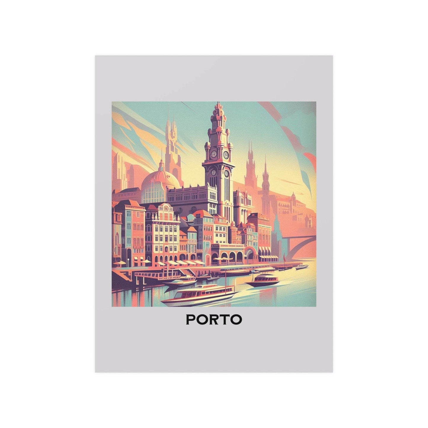 porto poster, retro travel poster, portugal poster