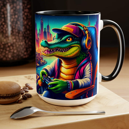 gaming mug, crocodile mug