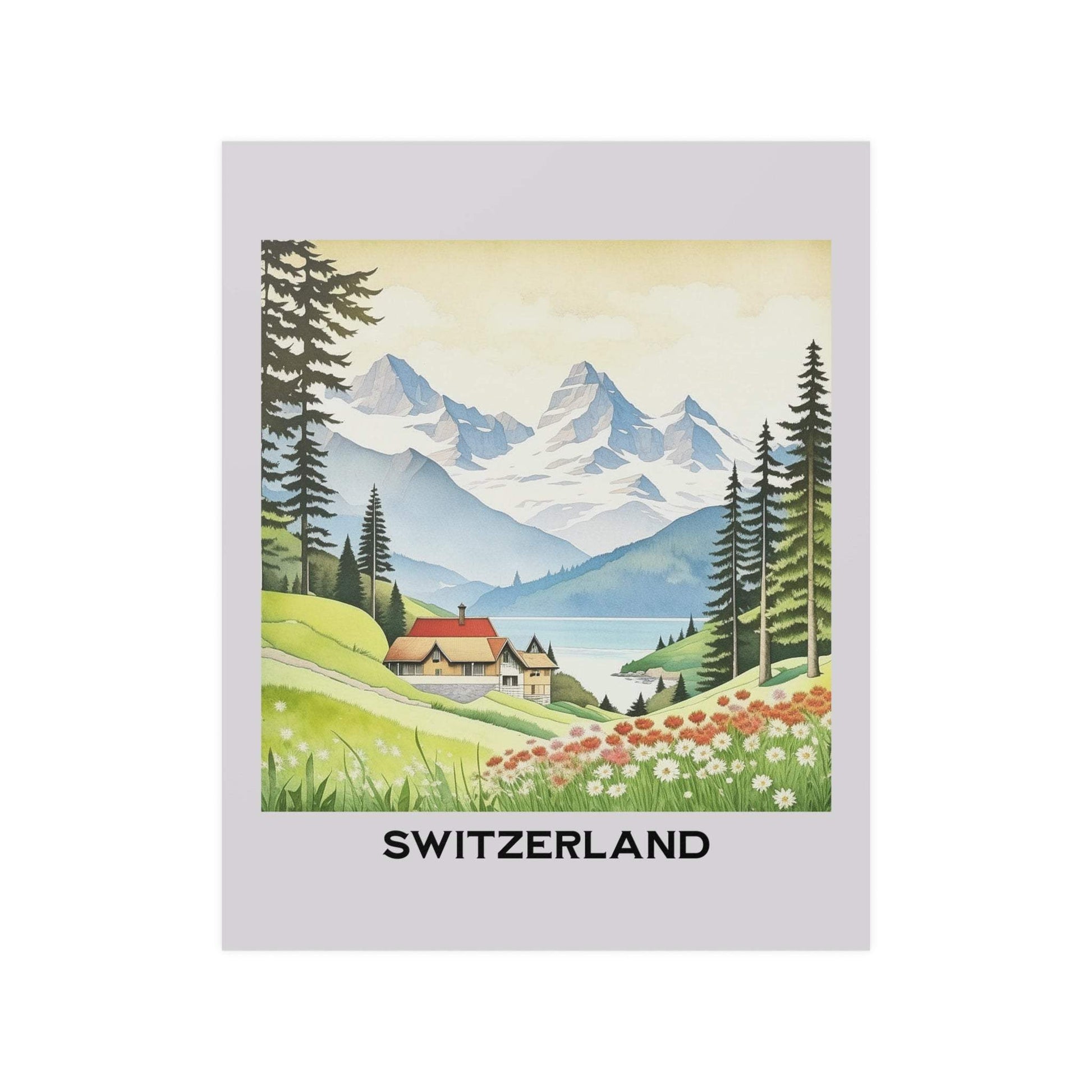 vintage travel poster, switzerland poster