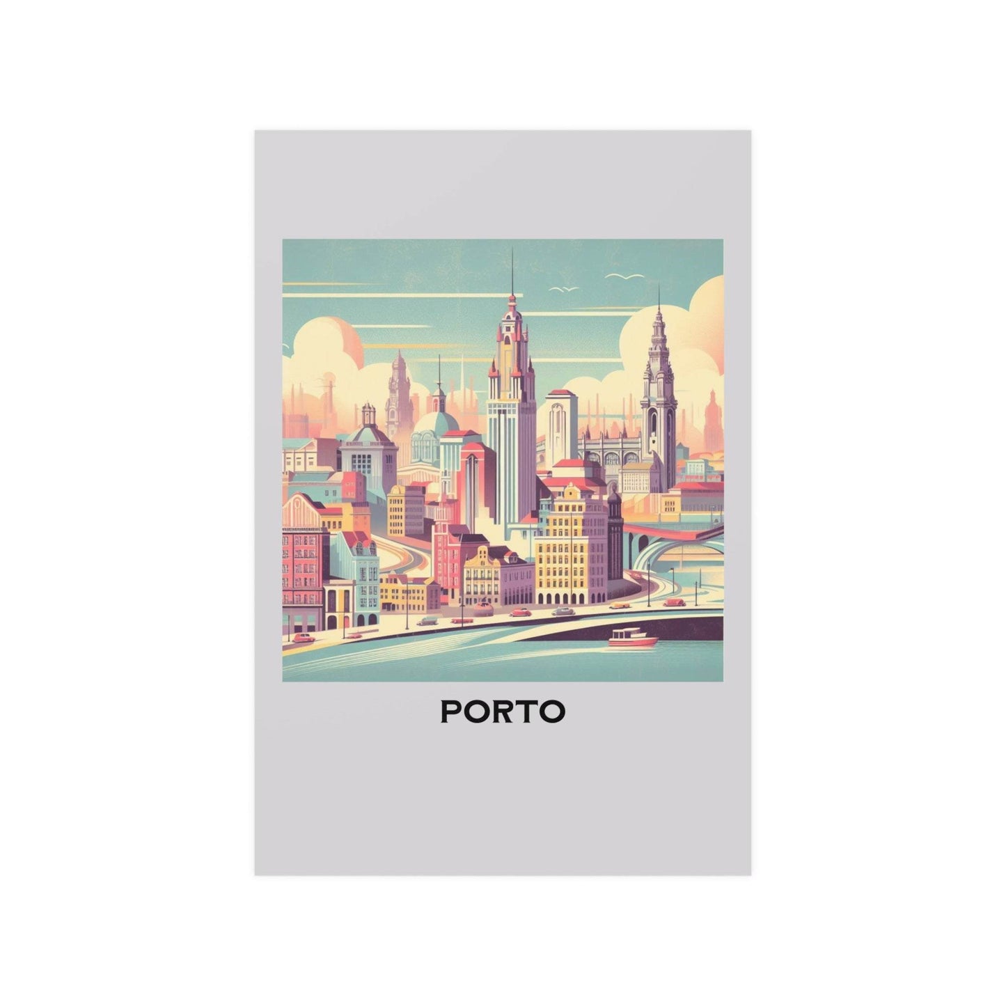 porto poster, retro travel poster, portugal poster