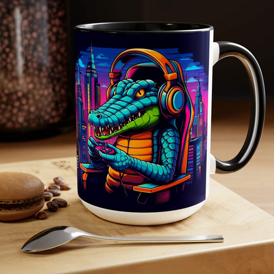 gaming mug, crocodile mug