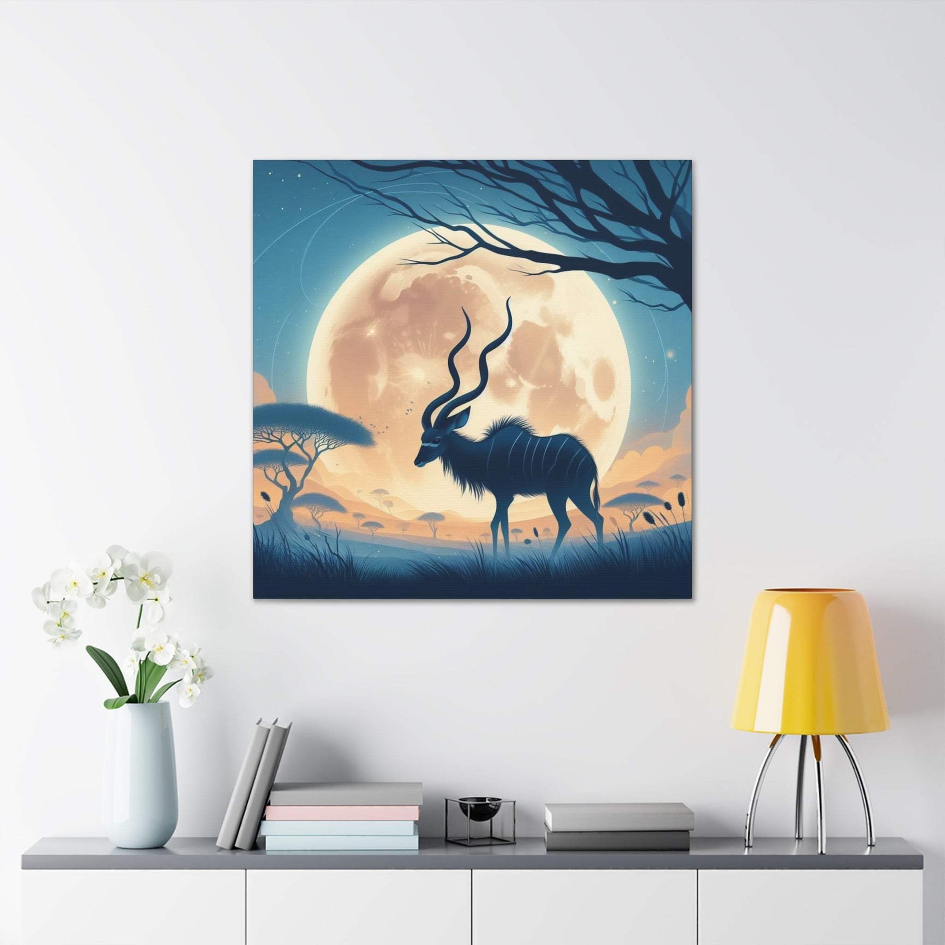 deer canvas, kudu artwork, wildlife canvas