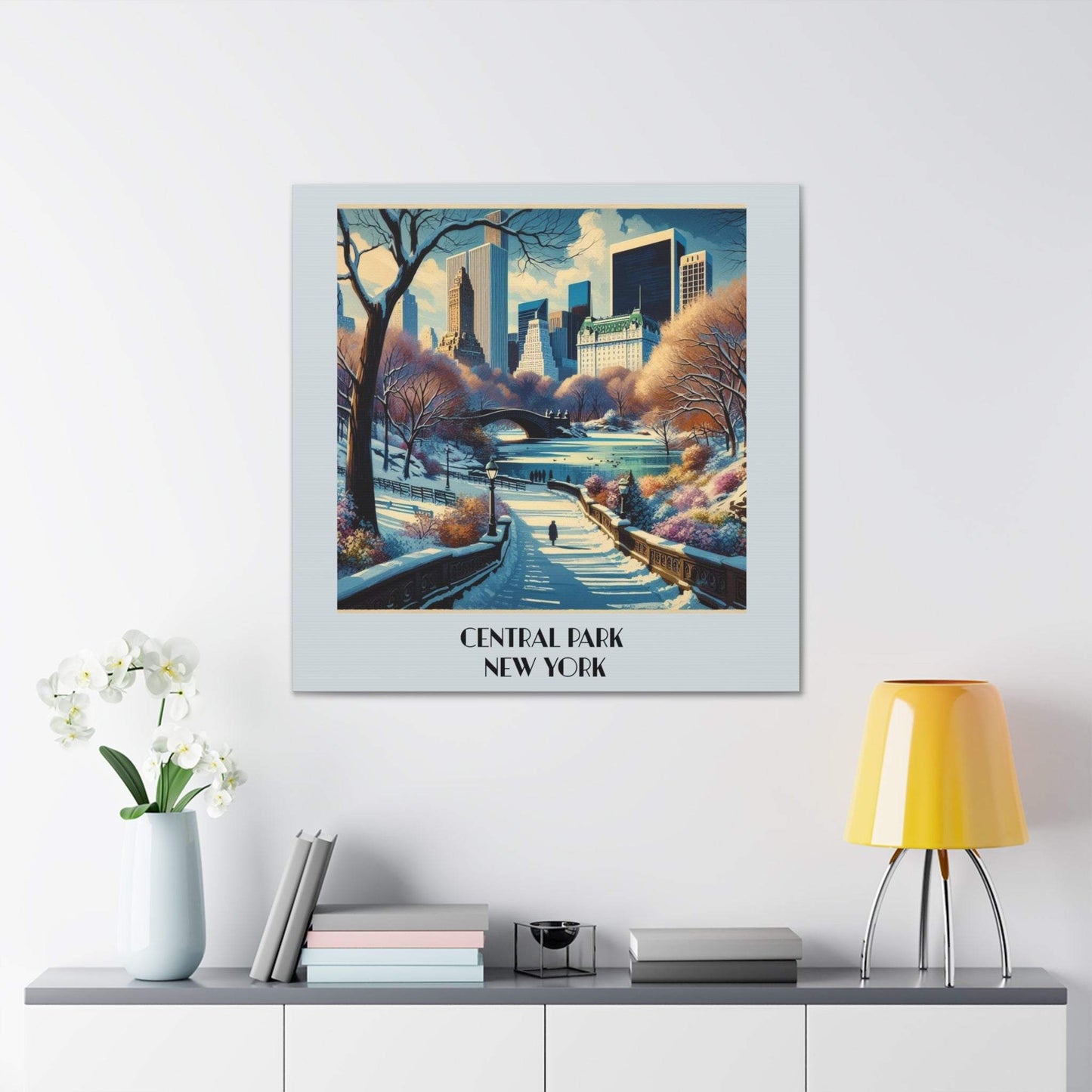 central park, vintage travel poster