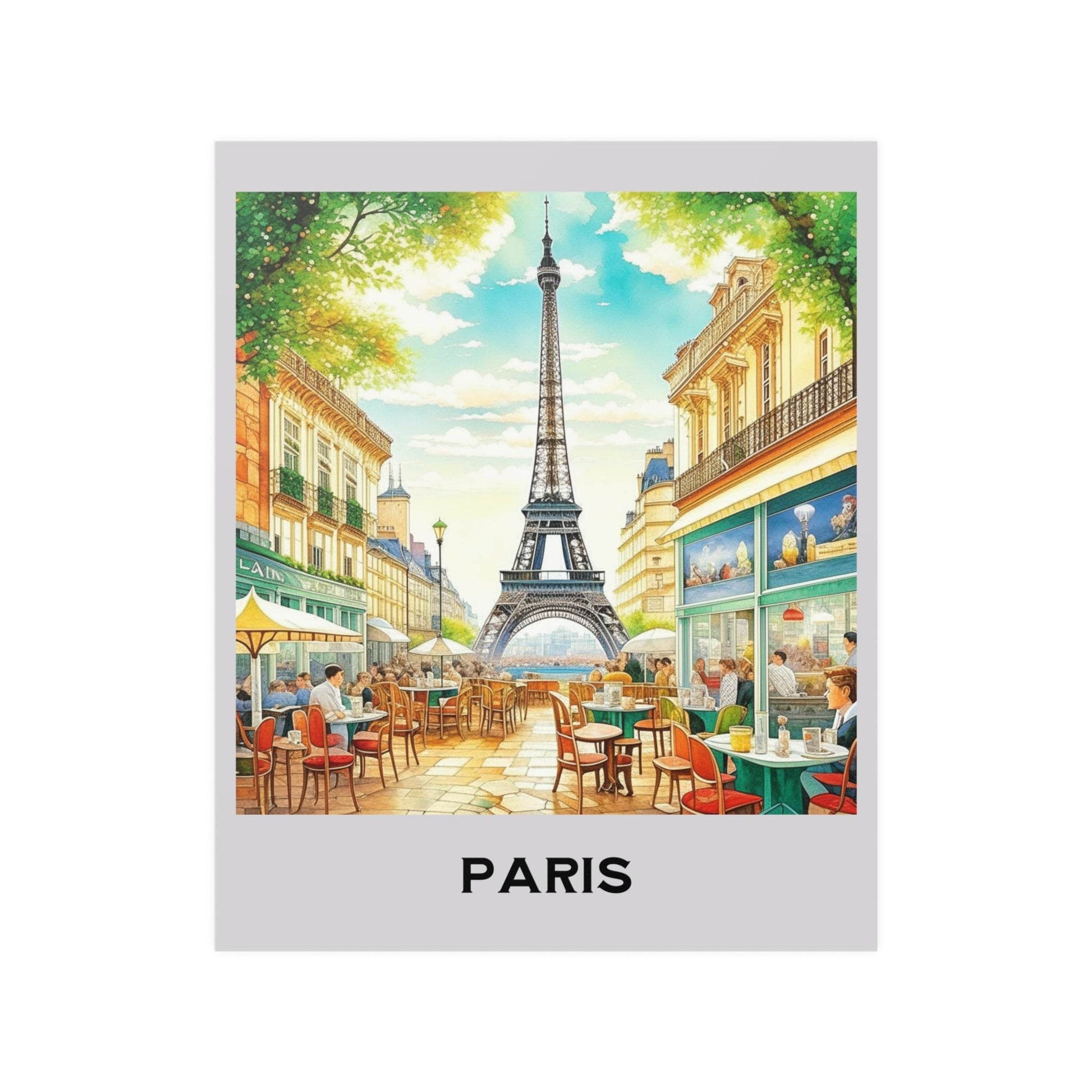 retro travel poster, paris travel poster, paris print