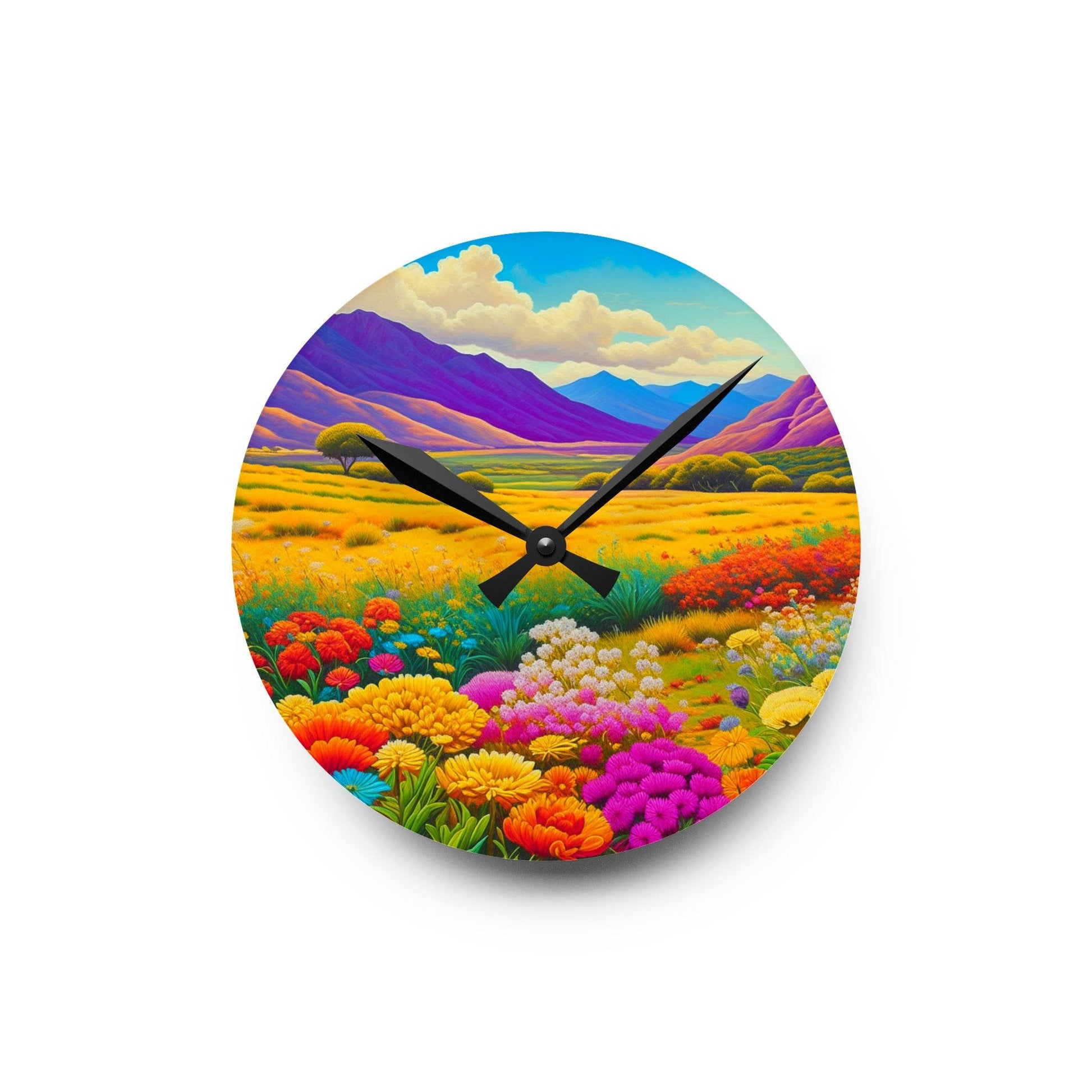 floral wall clock, unique wall clock