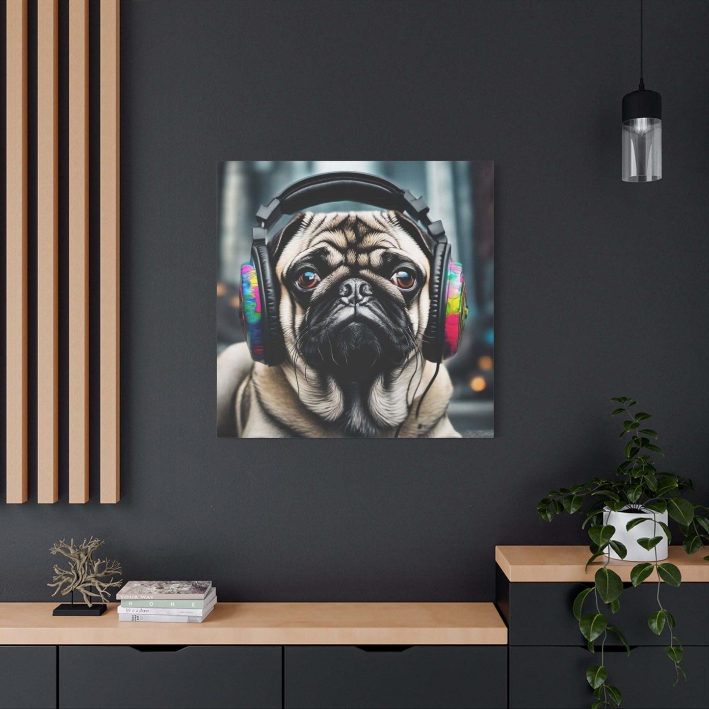 pug artwork, pug wall art, gaming wall art