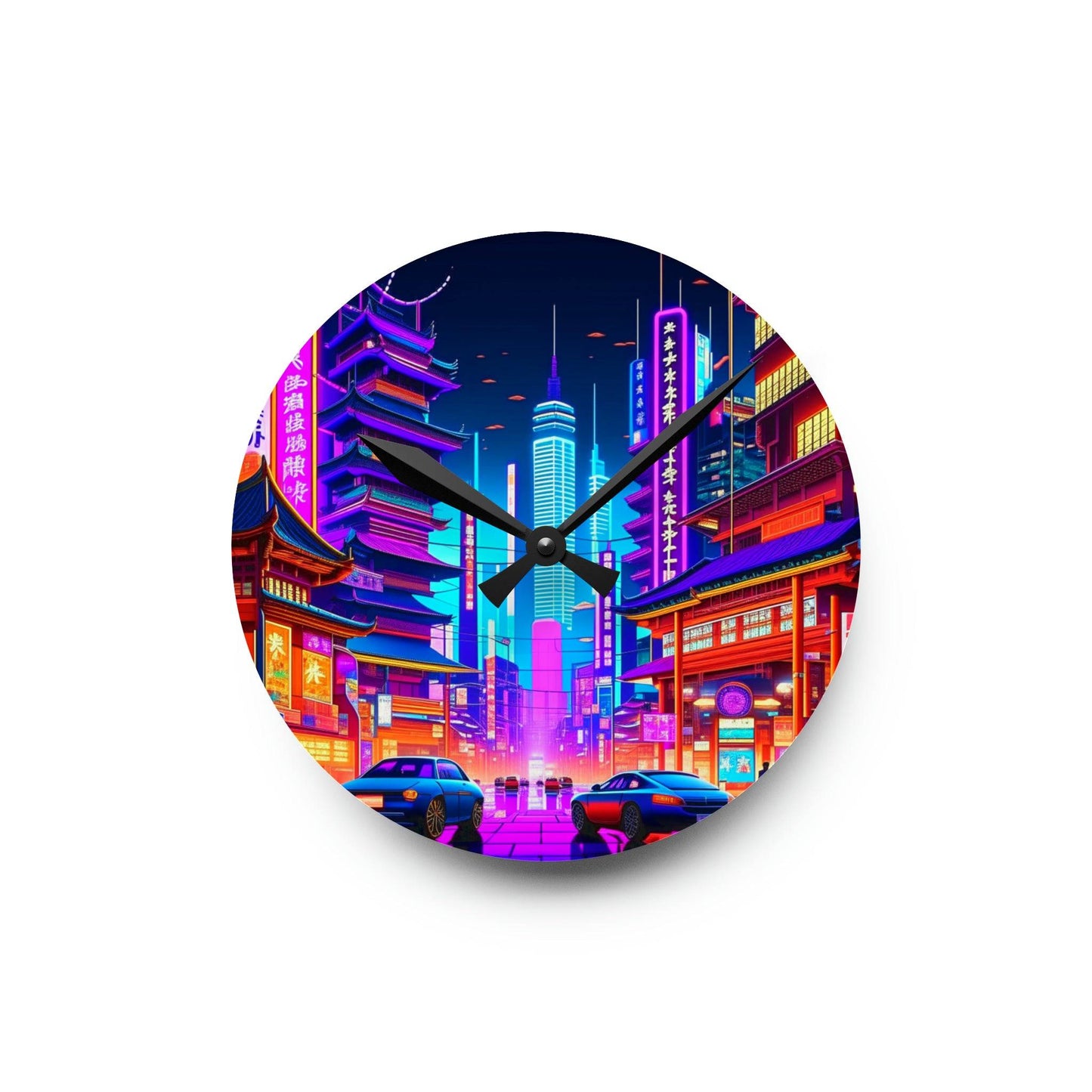 city skyline wall art, unique wall clock, cityscape