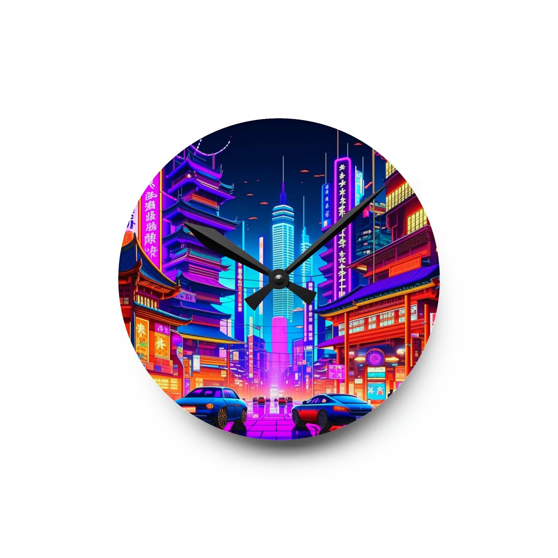 city skyline wall art, unique wall clock, cityscape