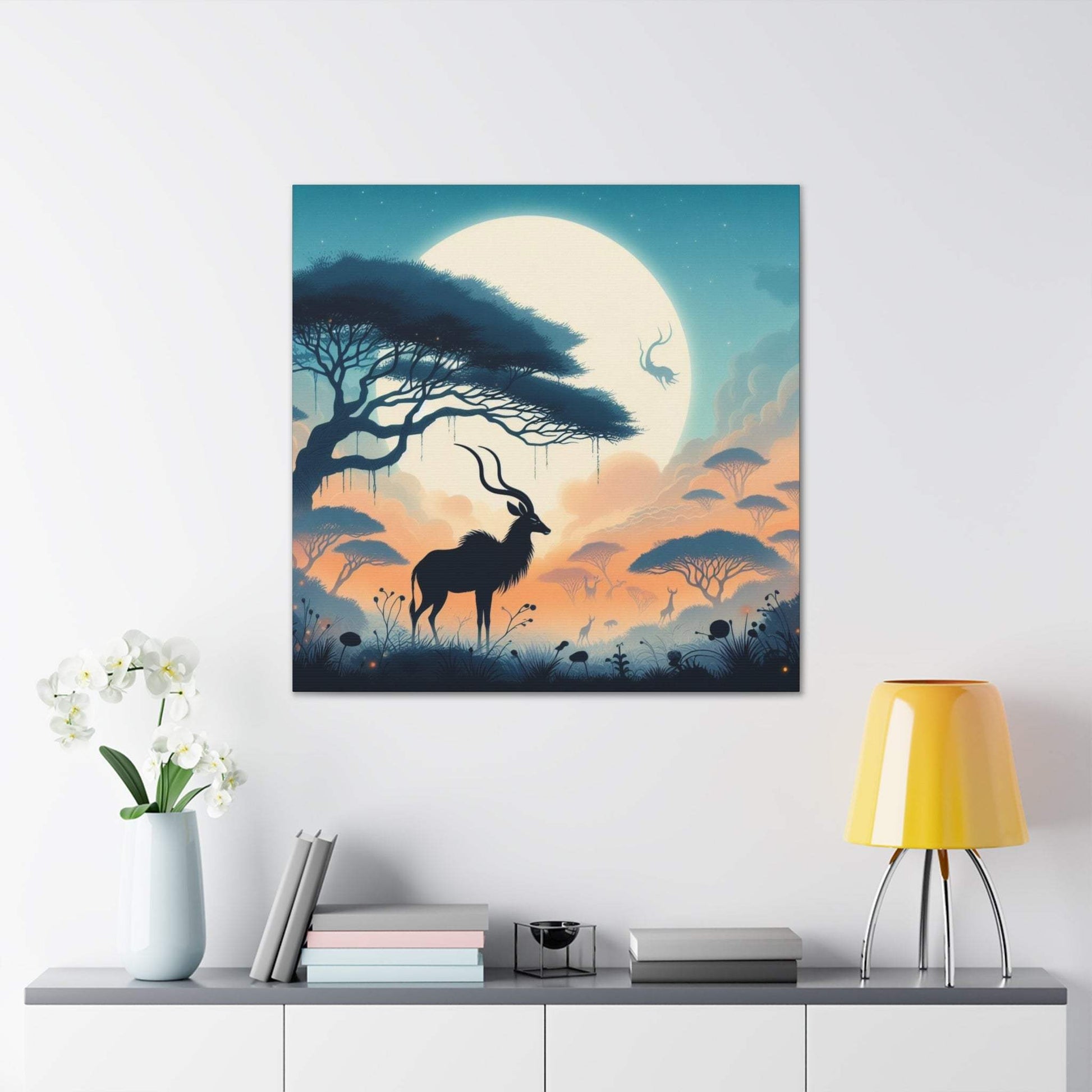 deer canvas, kudu artwork, wildlife canvas