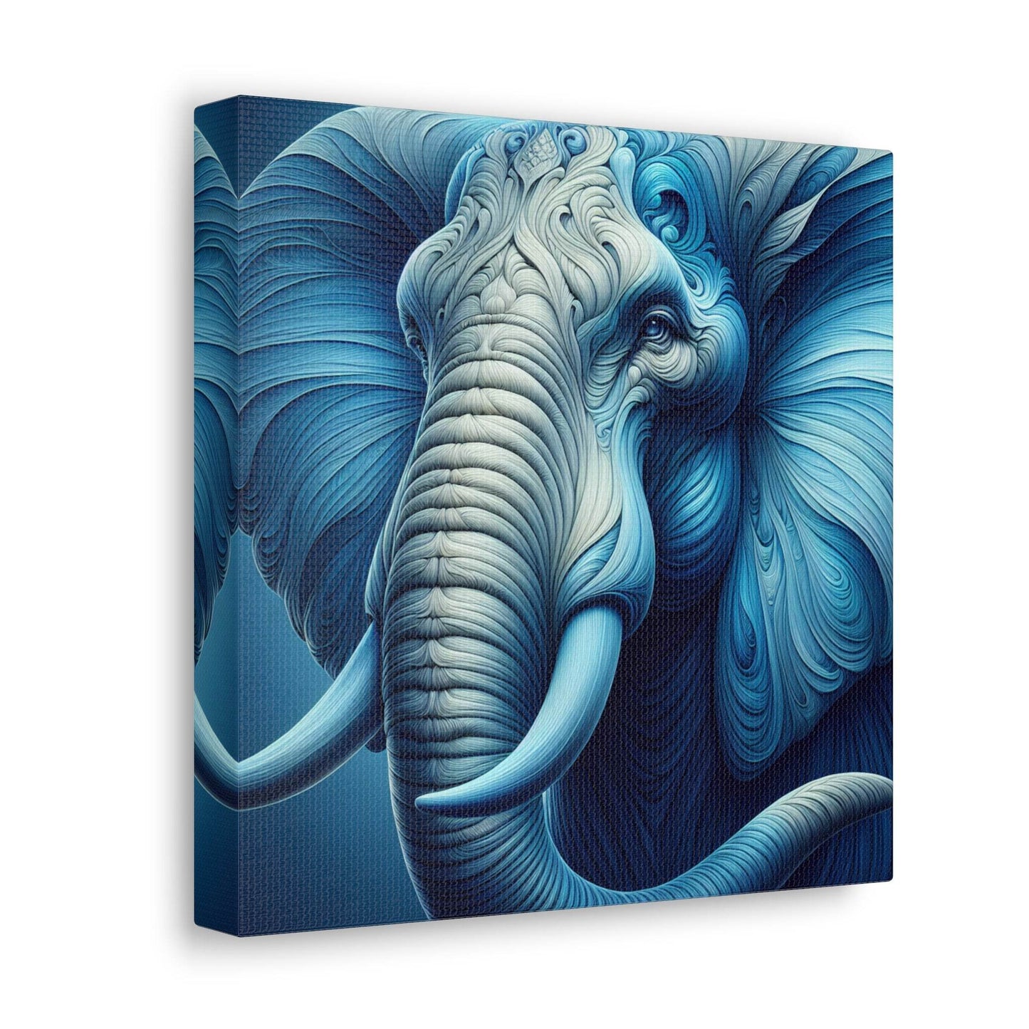 elephant artwork, elephant wall art, blue elephant