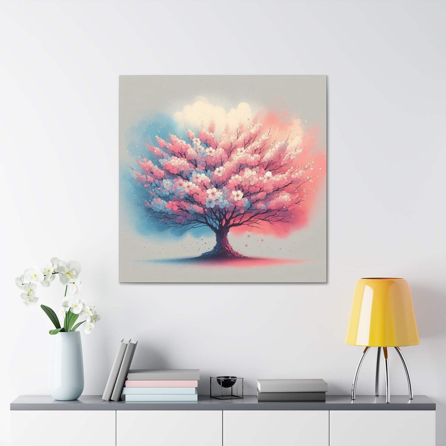 blossom artwork, cherry blossom wall art, blossom canvas